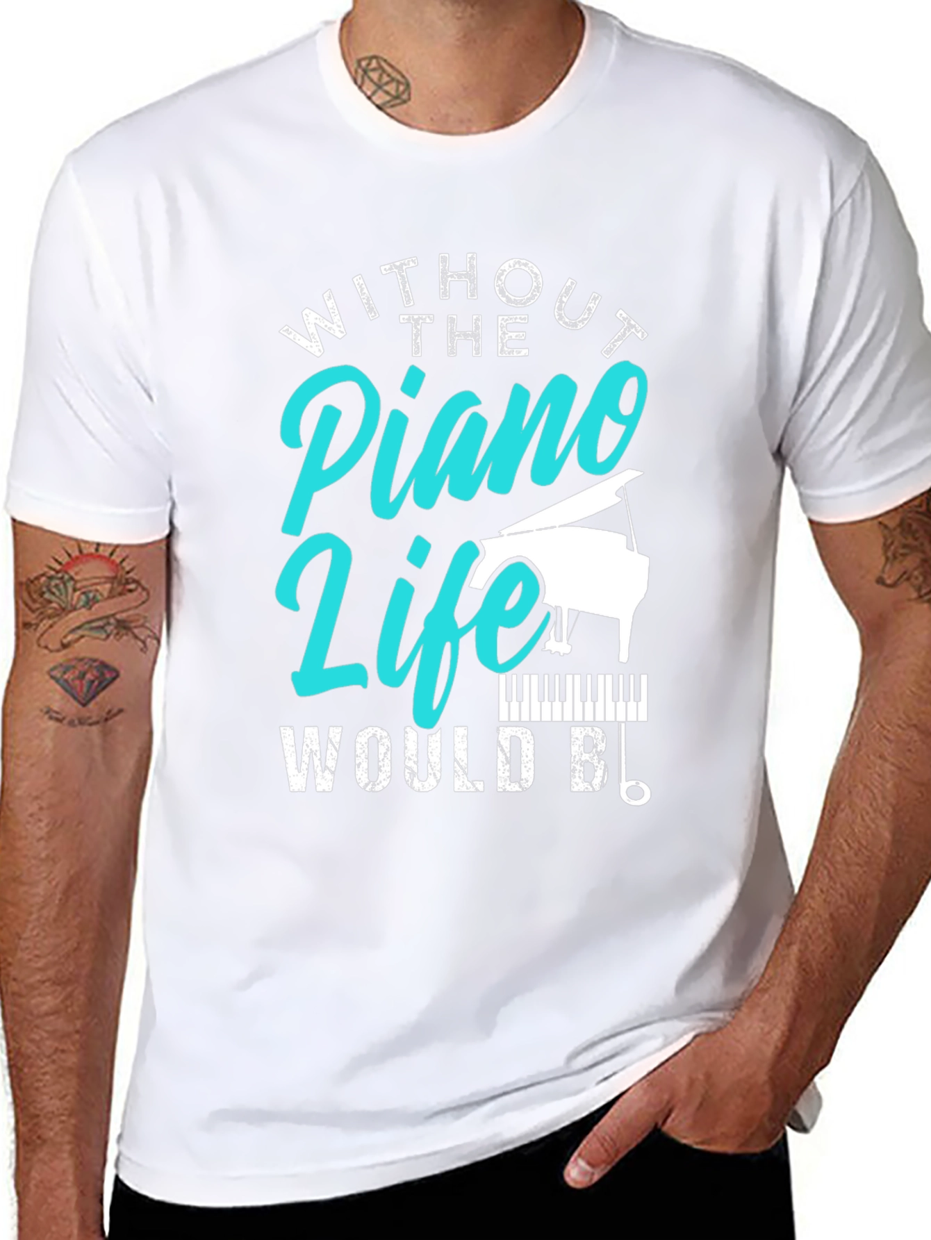 Piano Life Graphic Tee - Music Lover Shirt