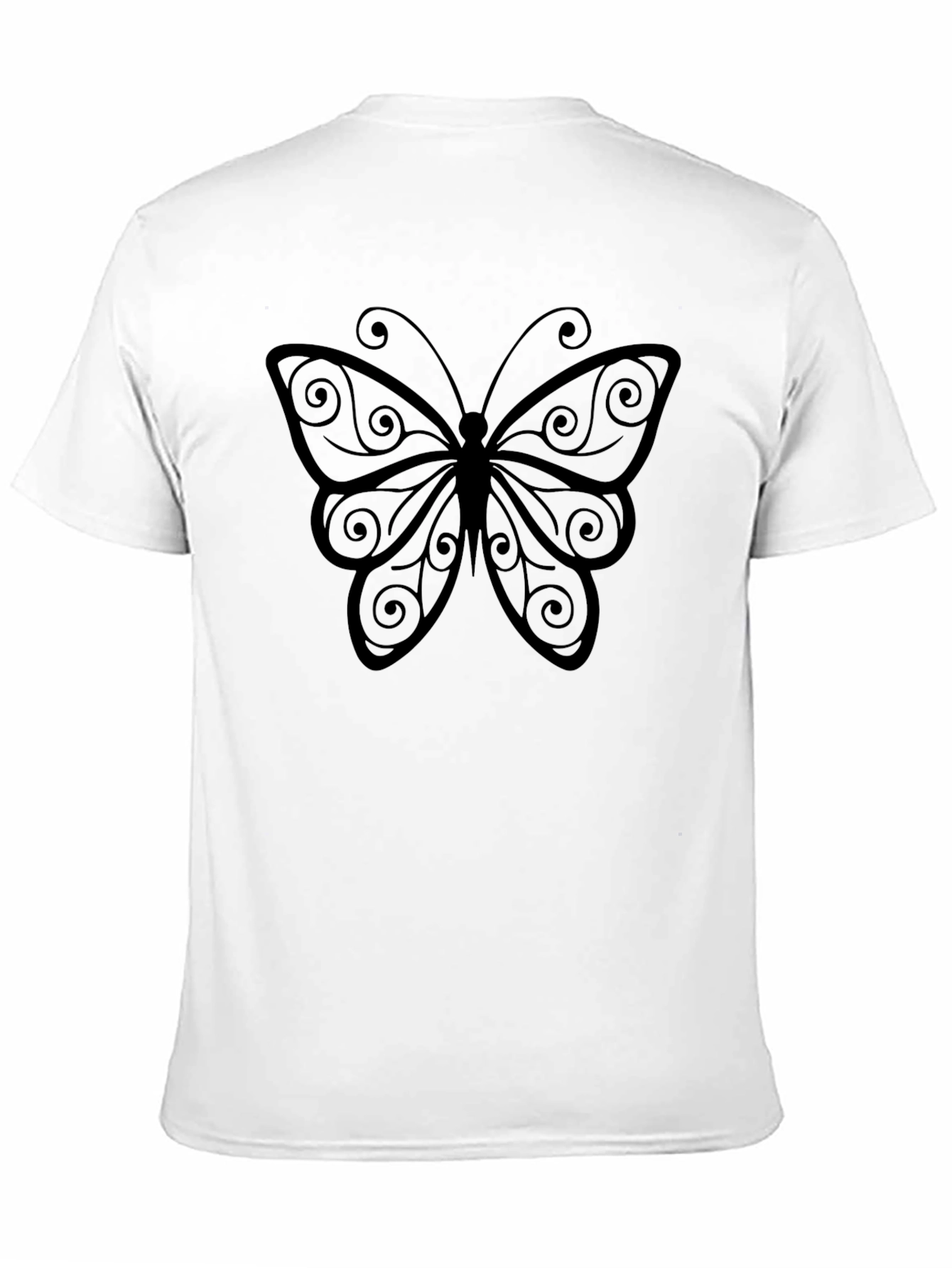 Butterfly Graphic Print Mens Black T-Shirt