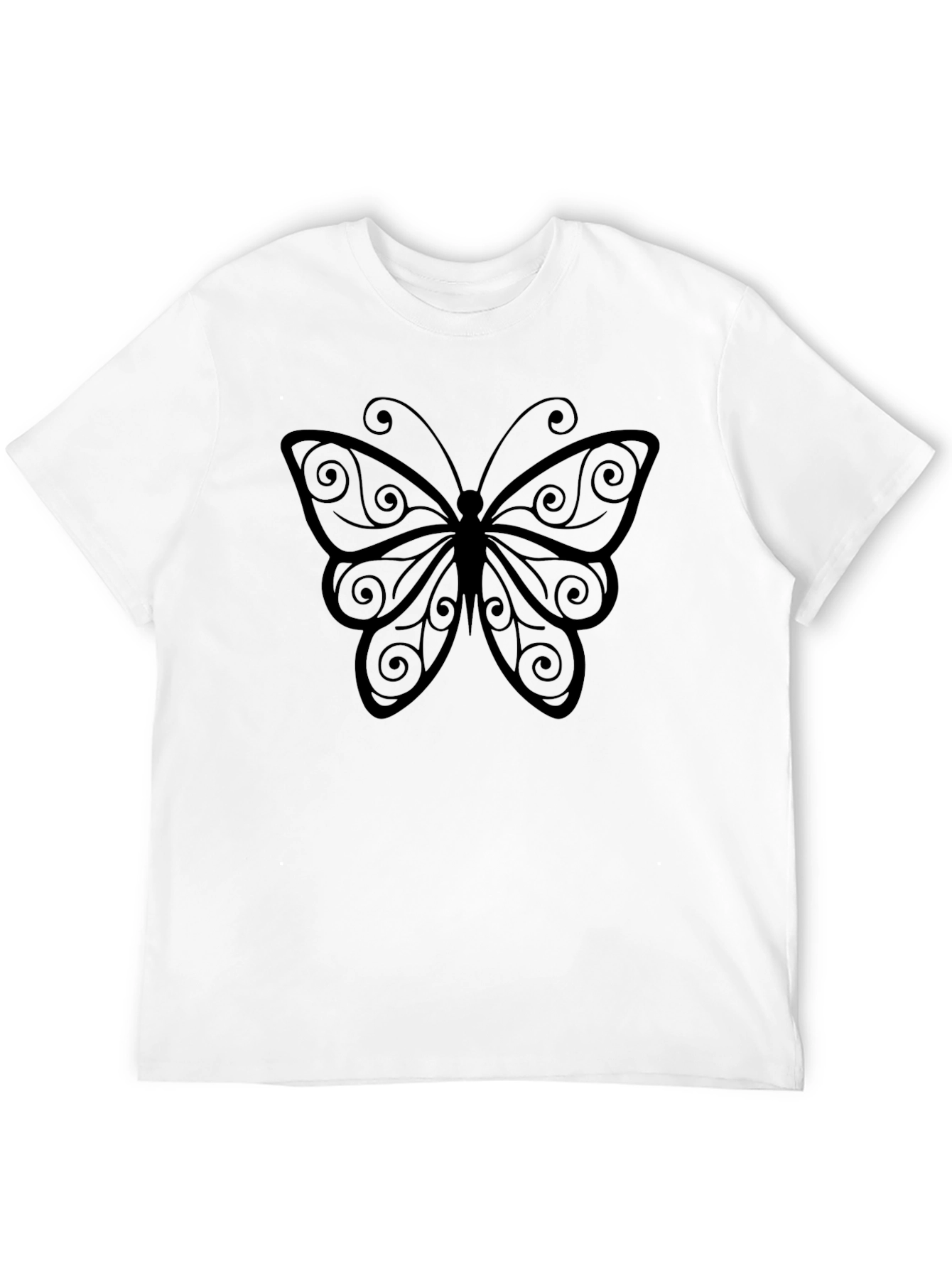 Butterfly Graphic Print Mens Black T-Shirt
