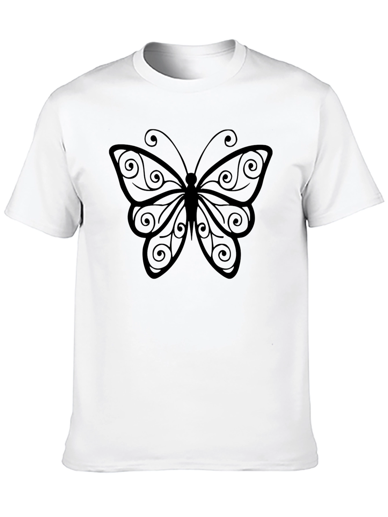 Butterfly Graphic Print Mens Black T-Shirt