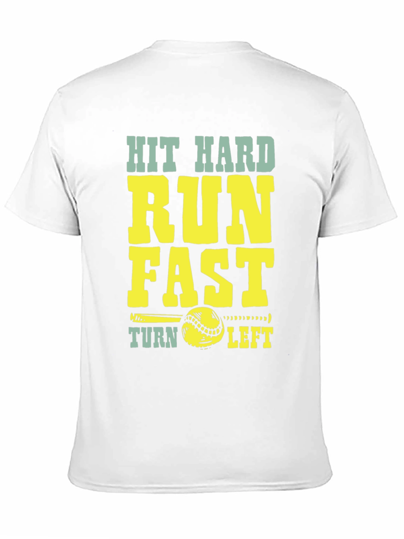 Hit Hard Run Fast Baseball Graphic T-Shirt