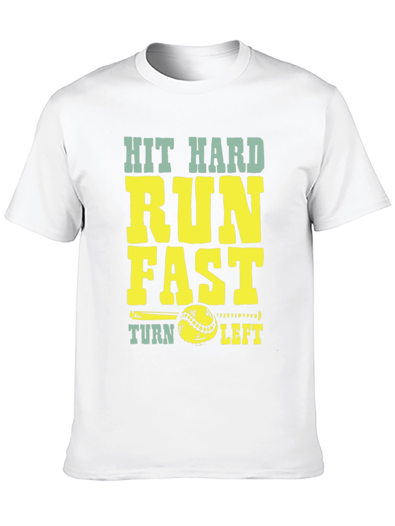 Hit Hard Run Fast Baseball Graphic T-Shirt