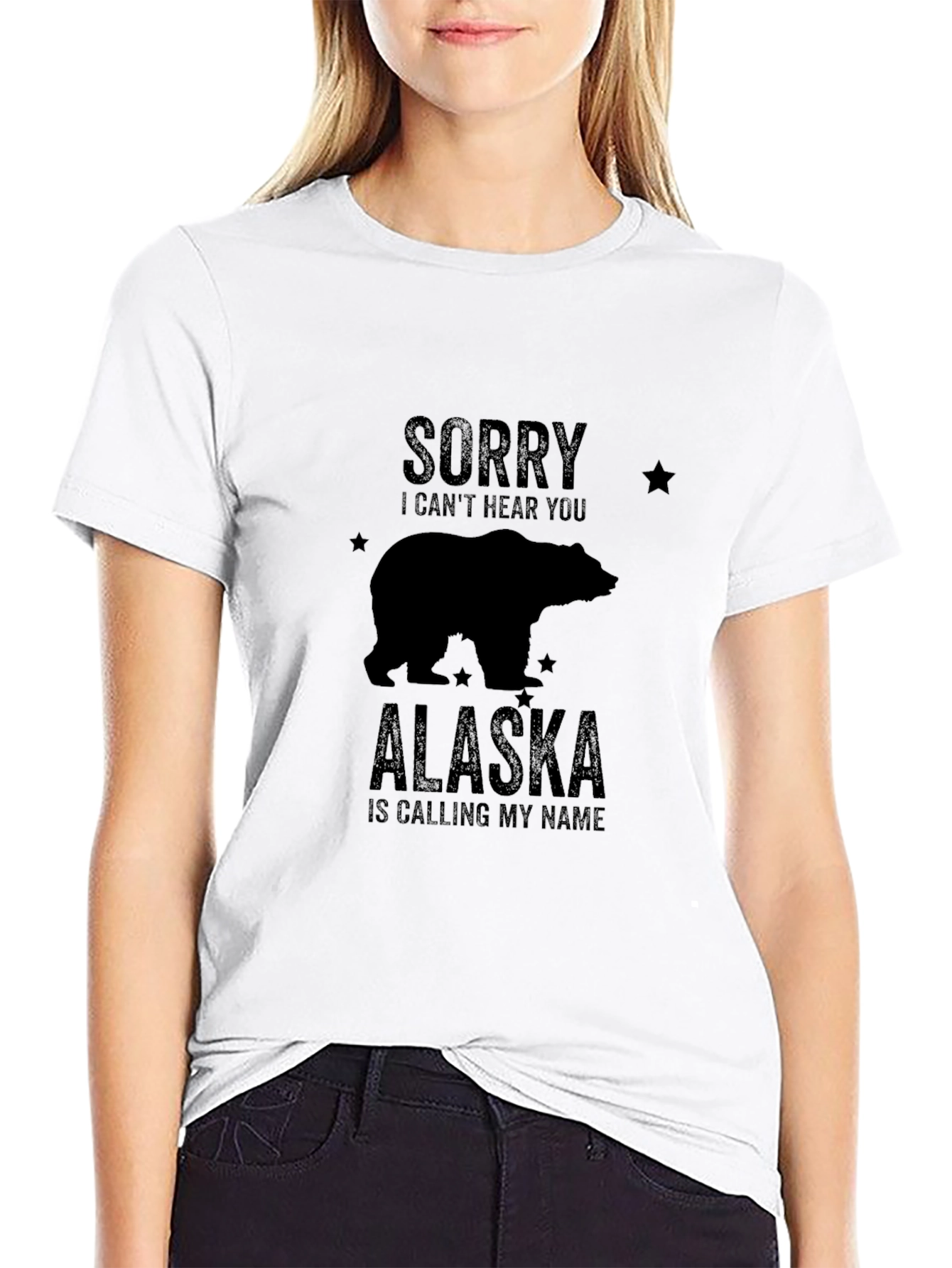 Alaska Calling Black Graphic T-Shirt