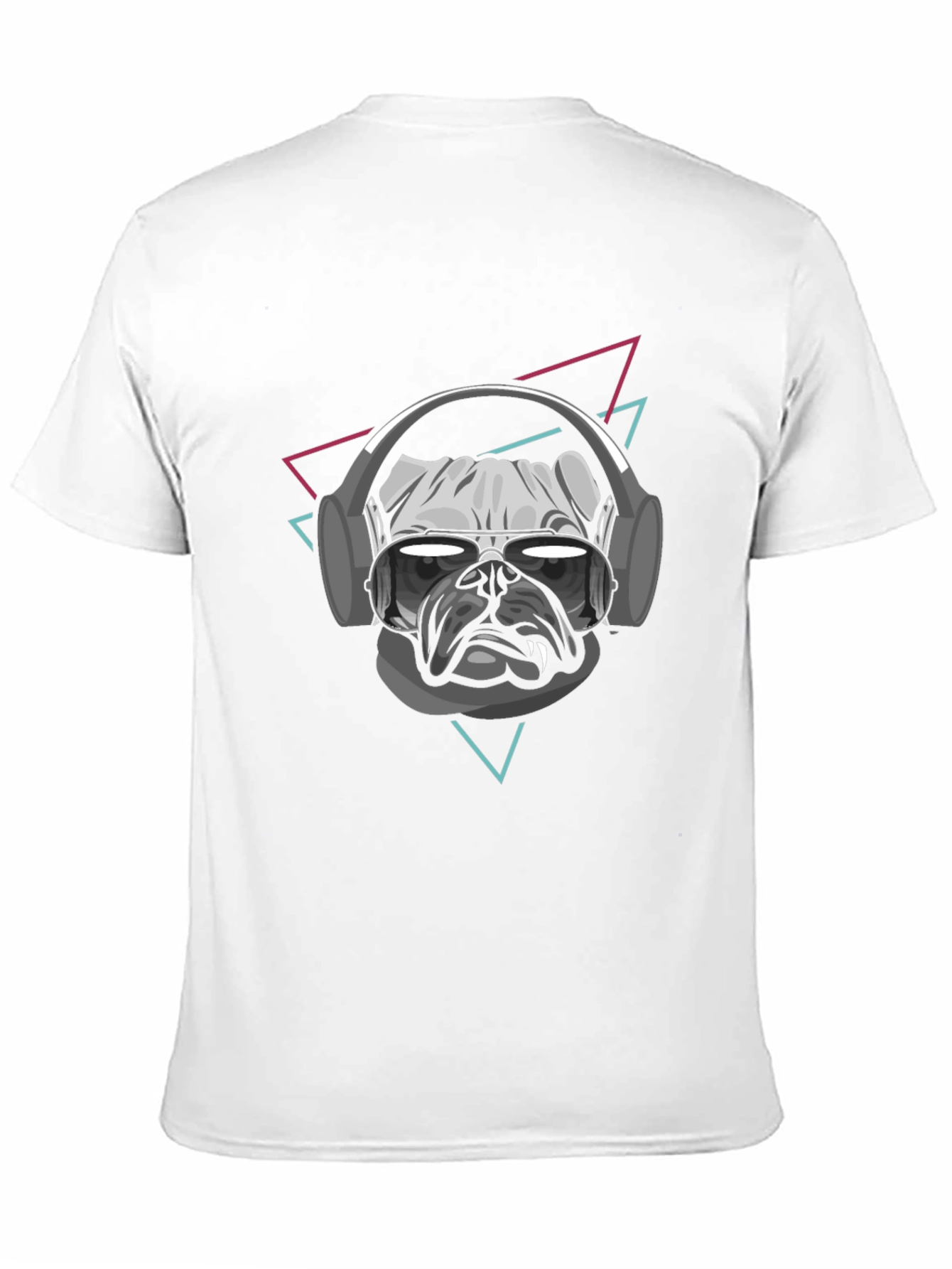 Cool Dog T-Shirt - Pug with Headphones