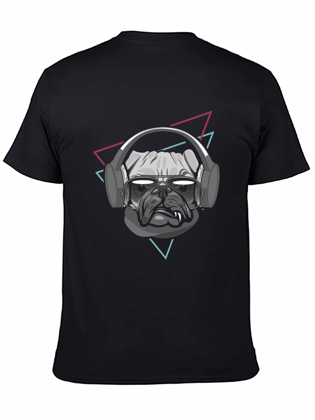 Cool Dog T-Shirt - Pug with Headphones