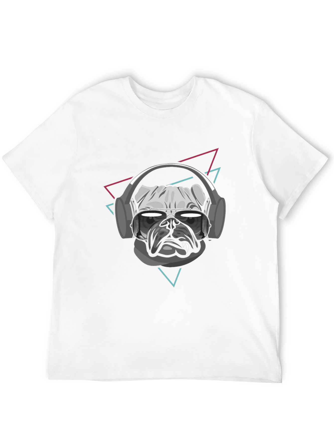 Cool Dog T-Shirt - Pug with Headphones