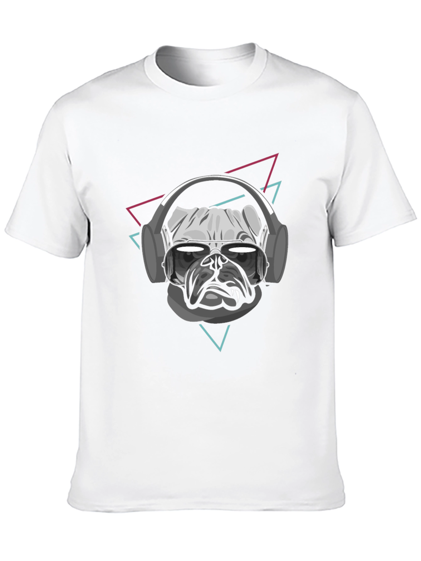 Cool Dog T-Shirt - Pug with Headphones