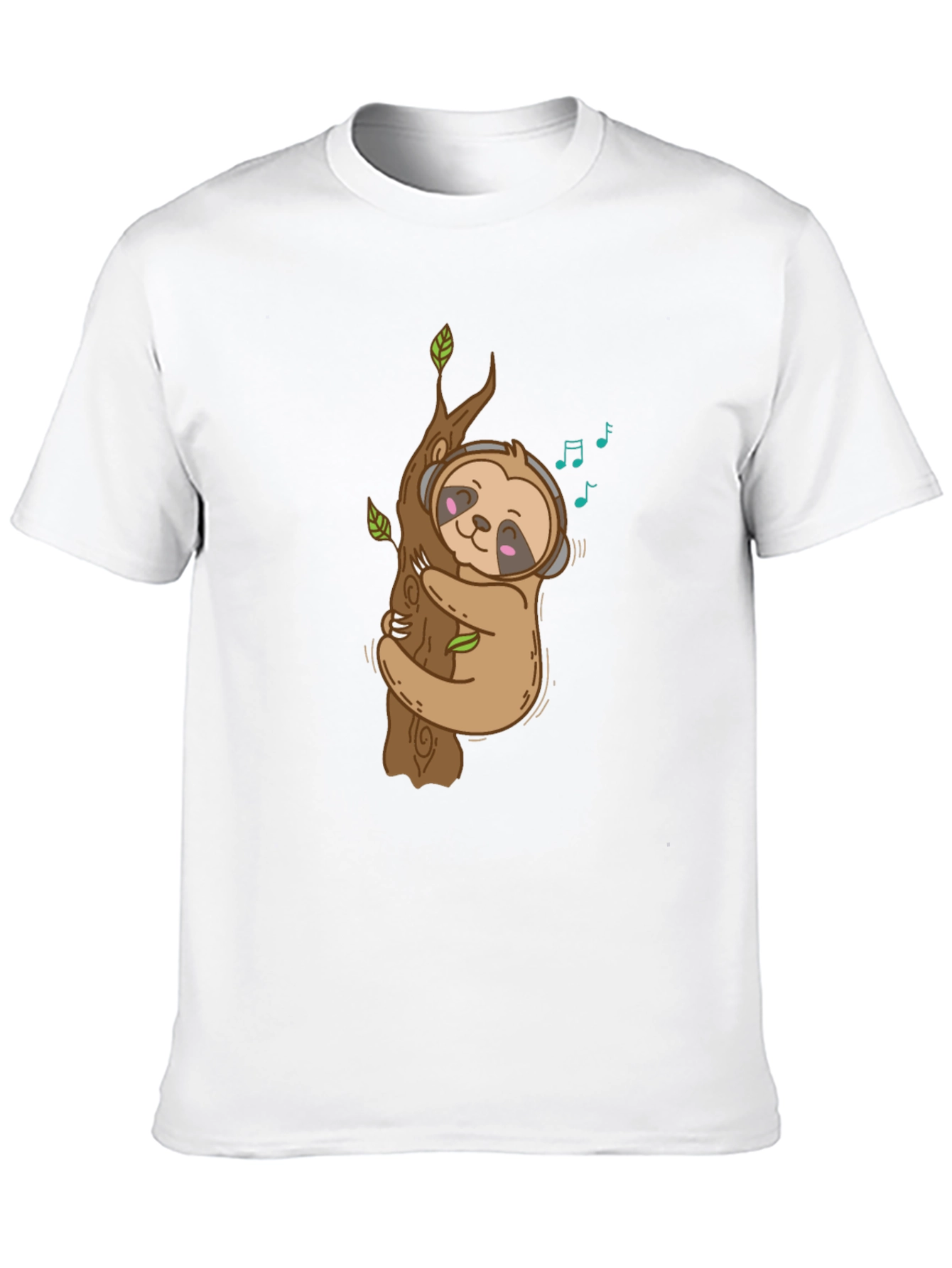 Sloth Music Lover Black T-Shirt