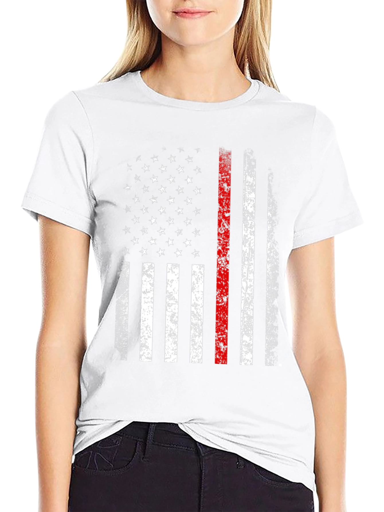 Thin Red Line American Flag Graphic Tee