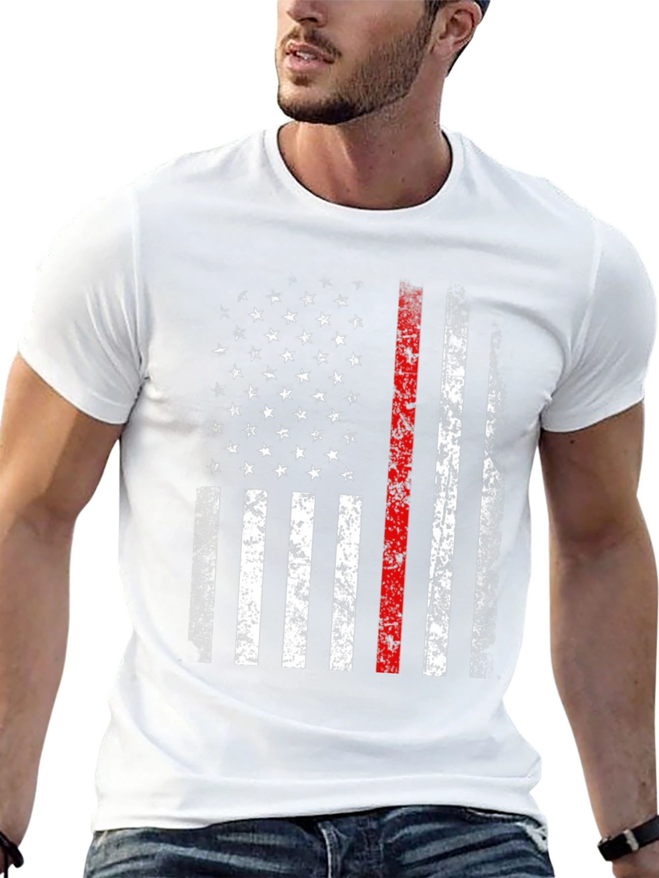 Thin Red Line American Flag Graphic Tee