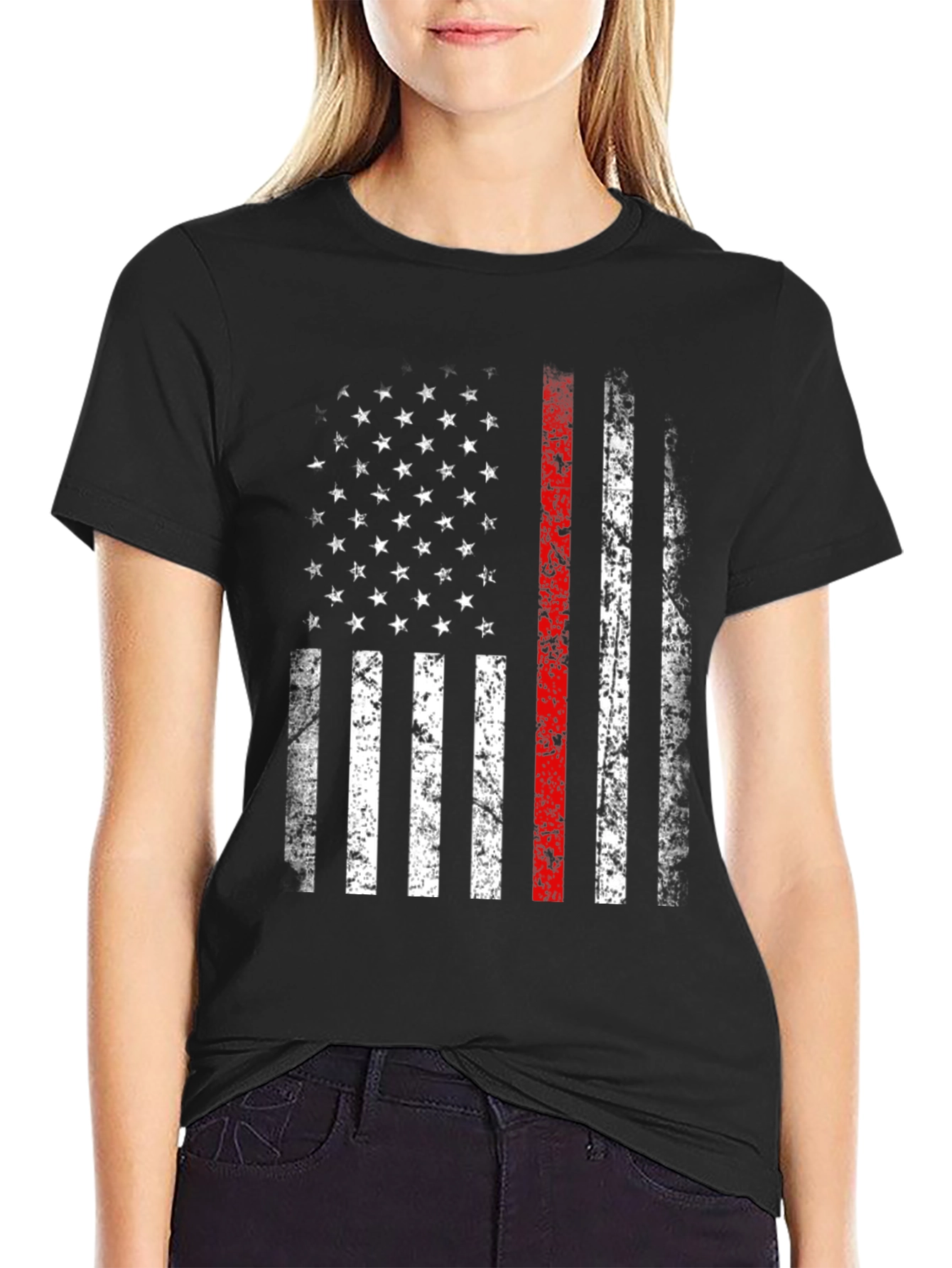 Thin Red Line American Flag Graphic Tee