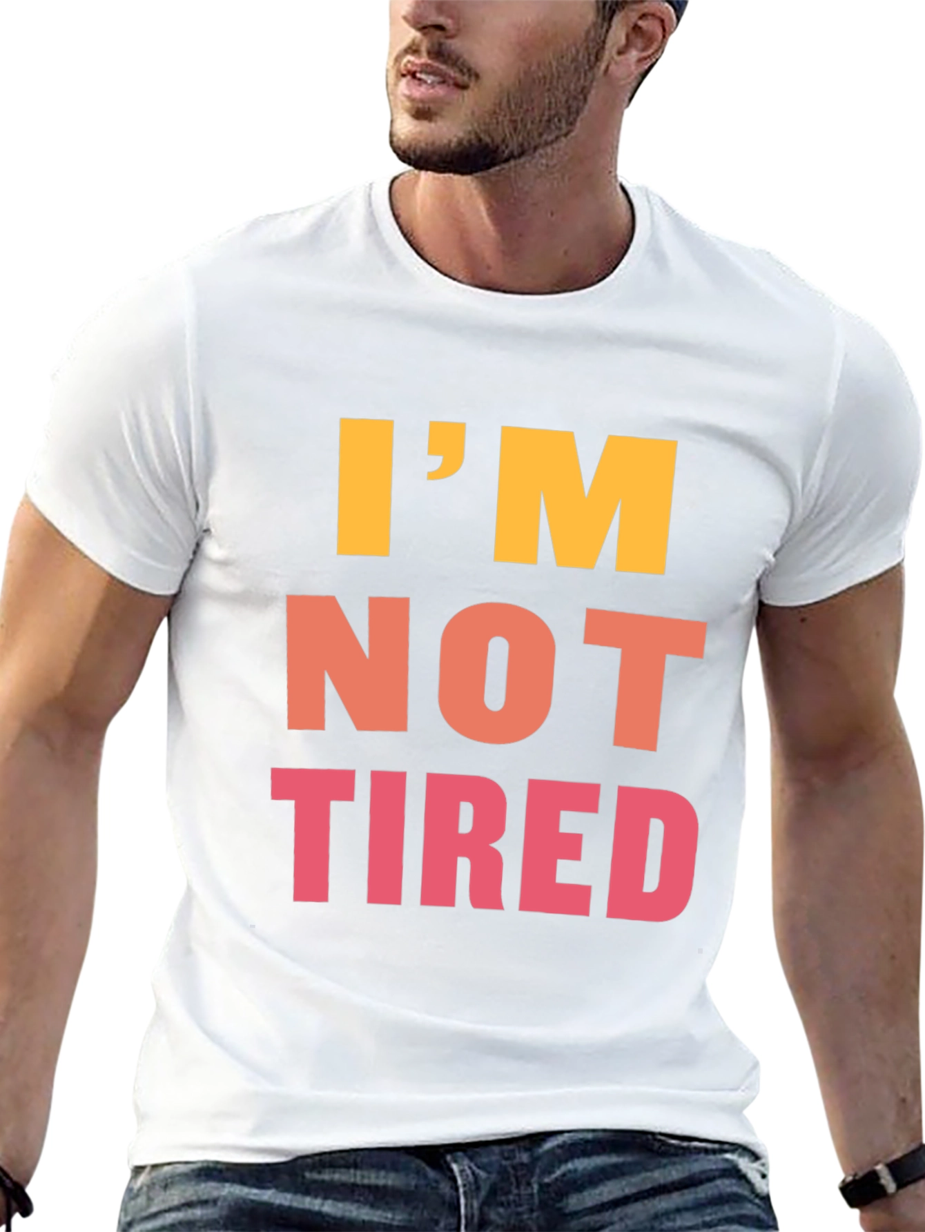 Im Not Tired Graphic Tee - Black Casual T-Shirt