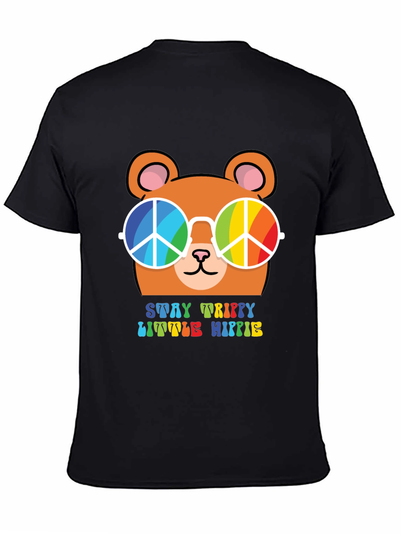 Stay Trippy Little Hippie Bear Graphic Tee