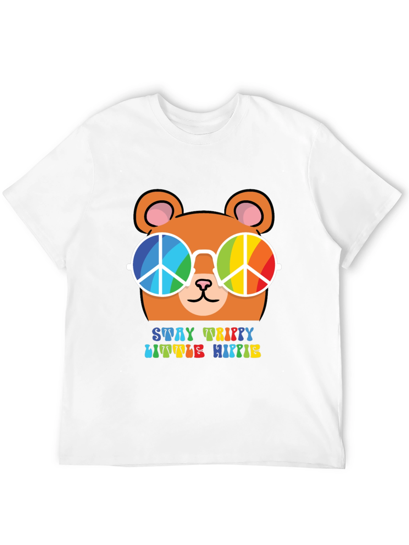 Stay Trippy Little Hippie Bear Graphic Tee