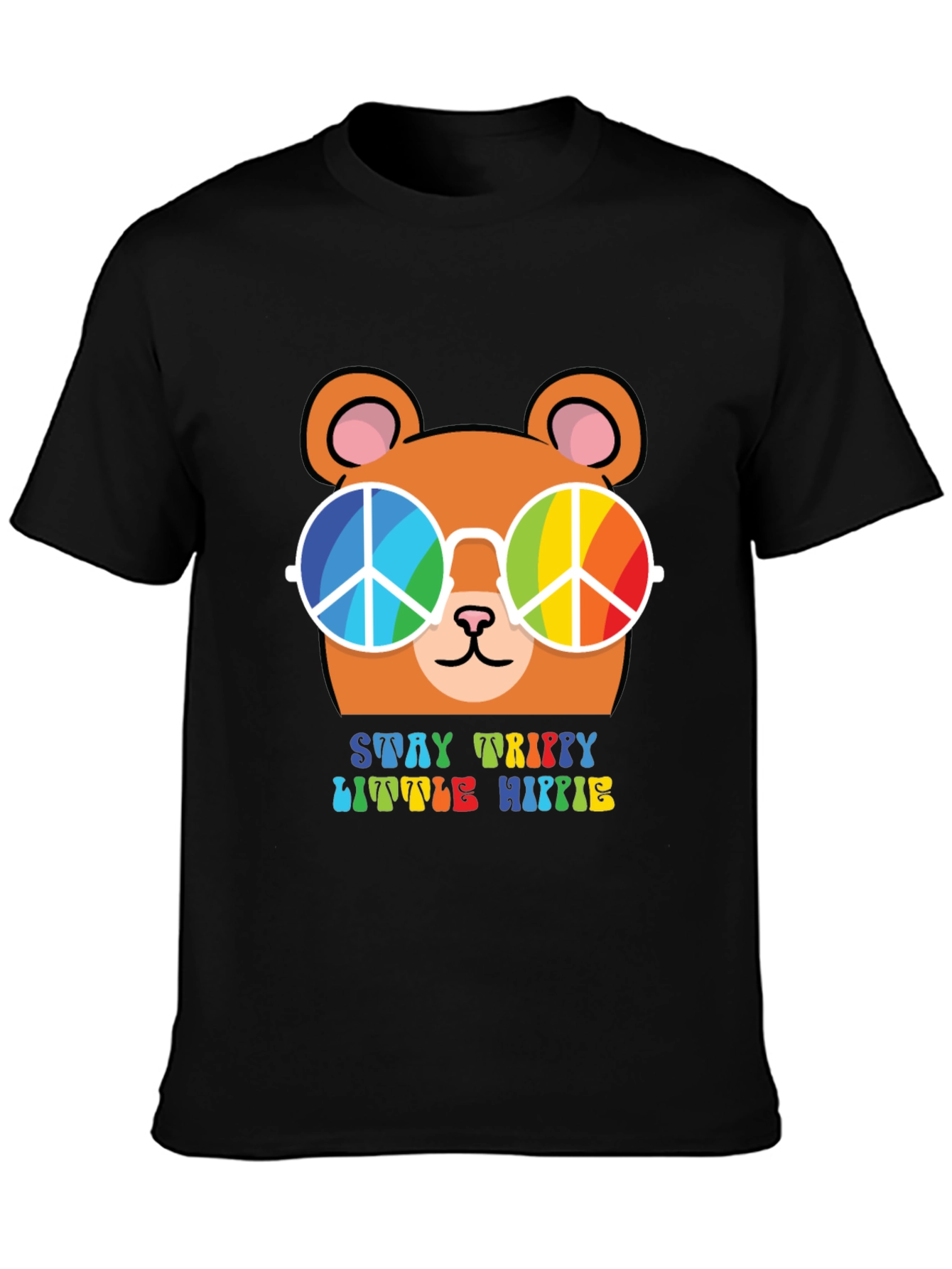 Stay Trippy Little Hippie Bear Graphic Tee