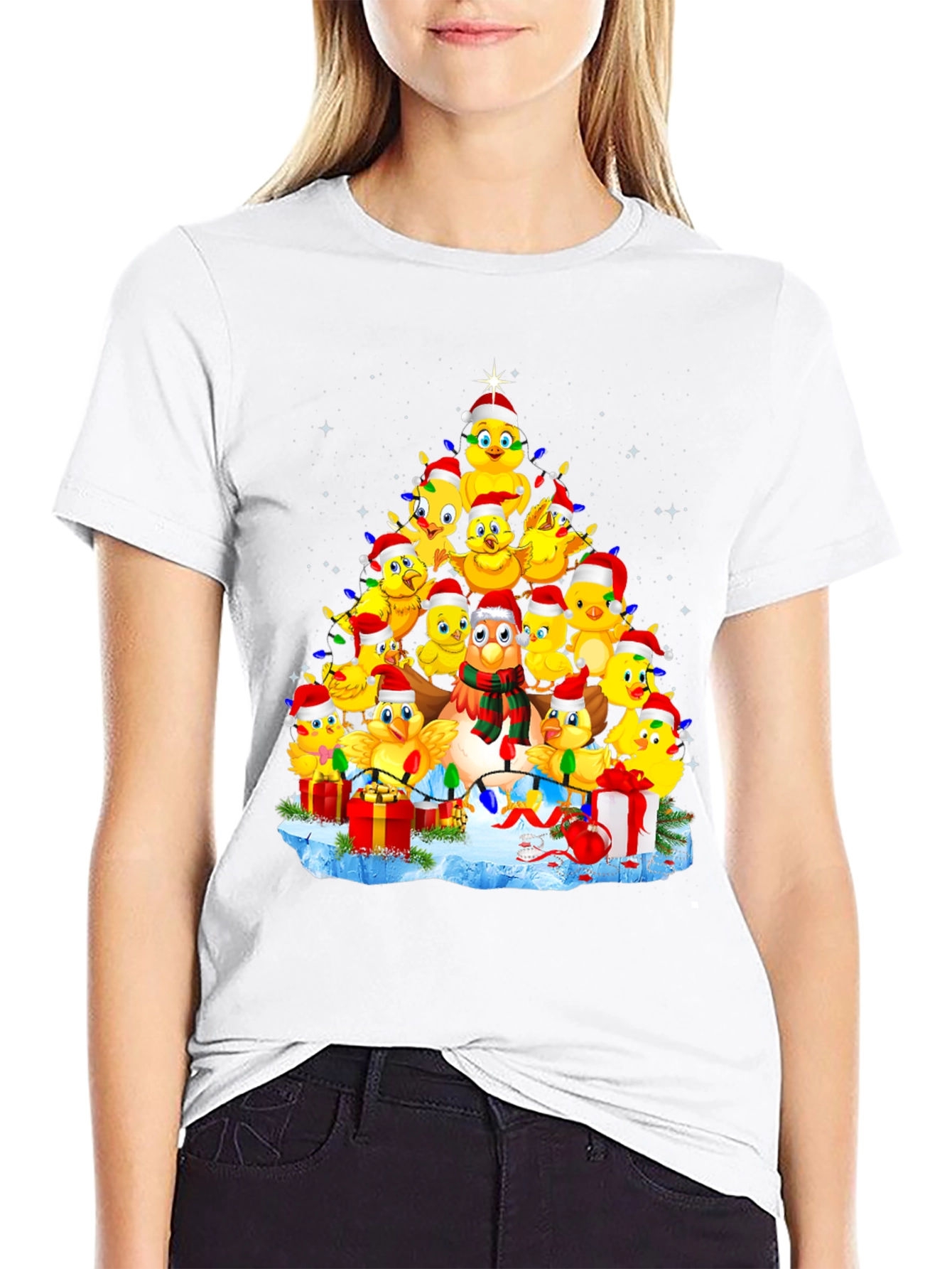 Christmas Chicks Tree Graphic Tee