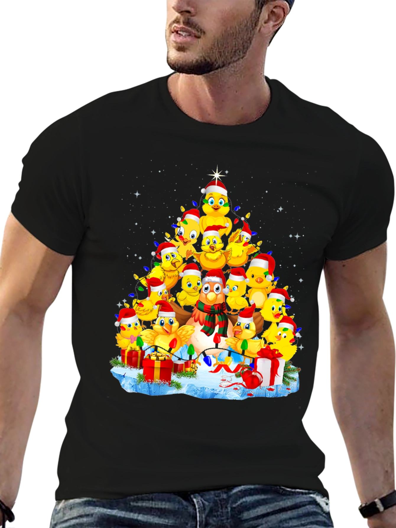Christmas Chicks Tree Graphic Tee