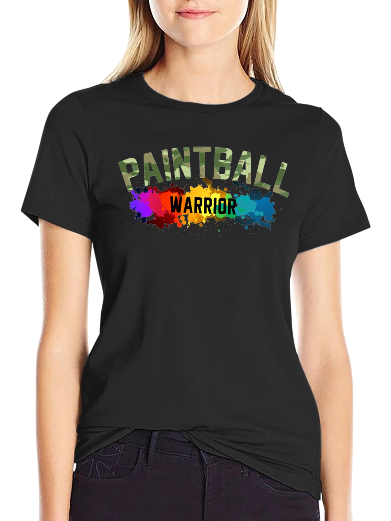 Paintball Warrior Graphic T-Shirt - Black Cotton Tee