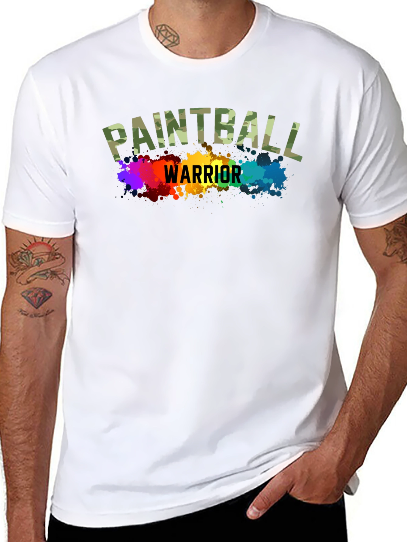 Paintball Warrior Graphic T-Shirt - Black Cotton Tee