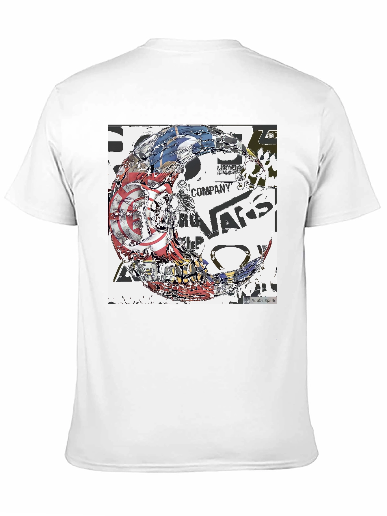 Abstract Graphic Print Black Tee