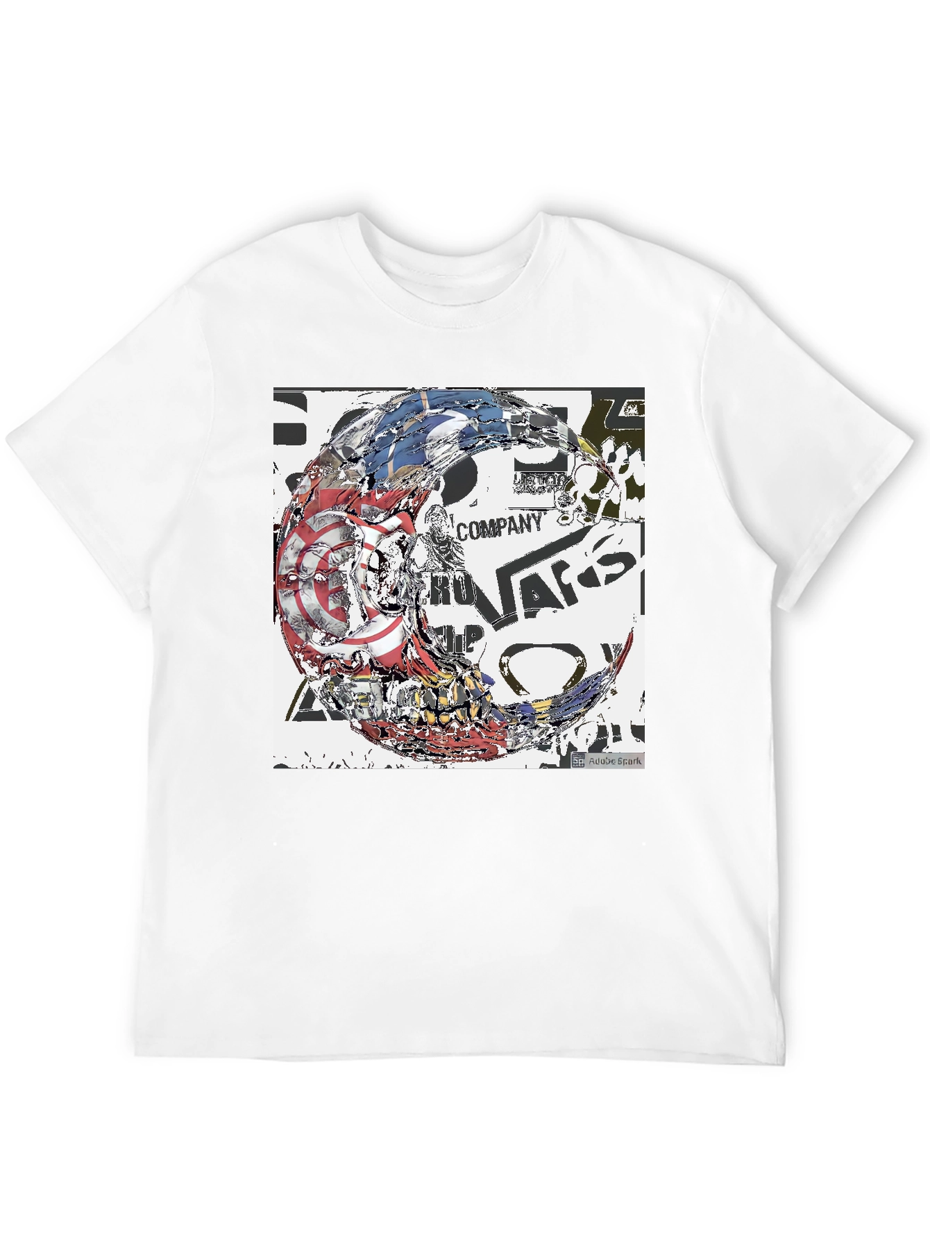 Abstract Graphic Print Black Tee