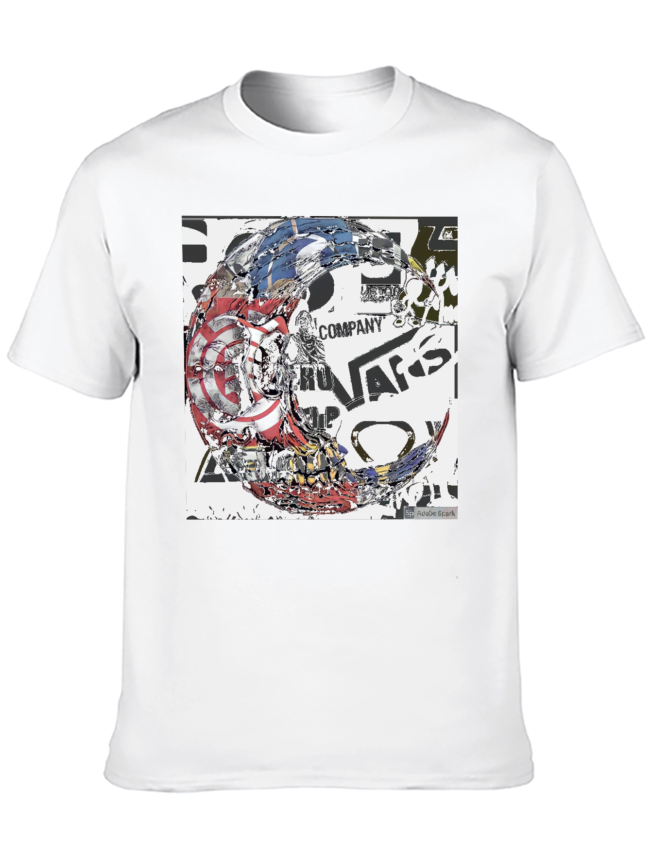 Abstract Graphic Print Black Tee