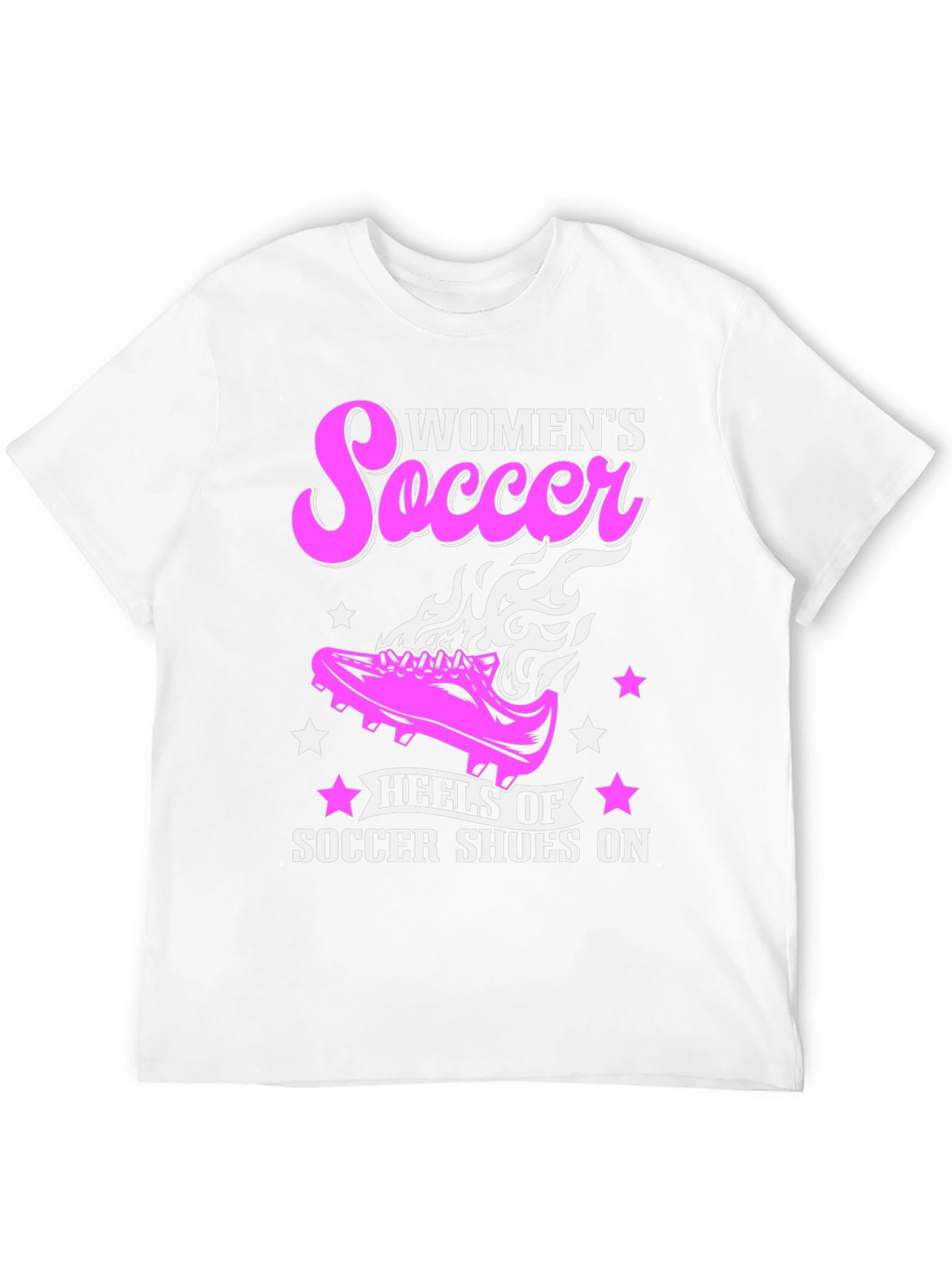 Womens Soccer T-Shirt Heels of Soccer Shoes On