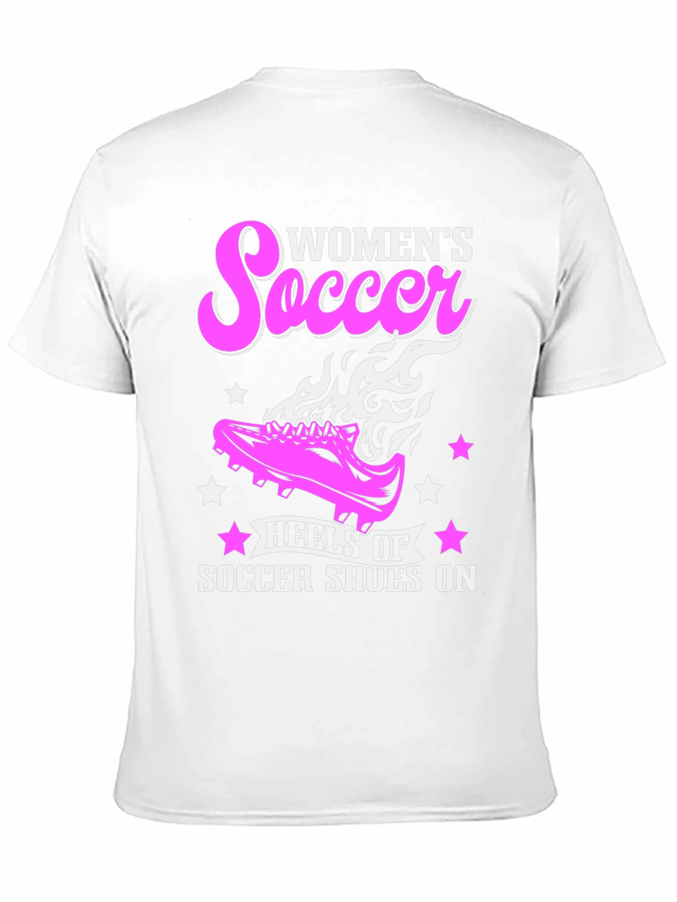 Womens Soccer T-Shirt Heels of Soccer Shoes On