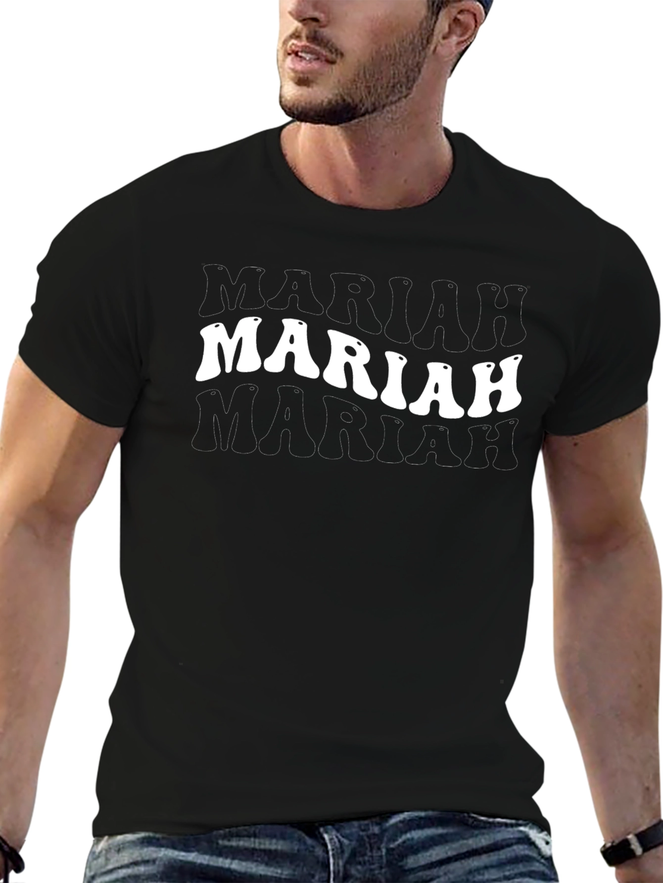 Mariah Retro Graphic Black T-Shirt