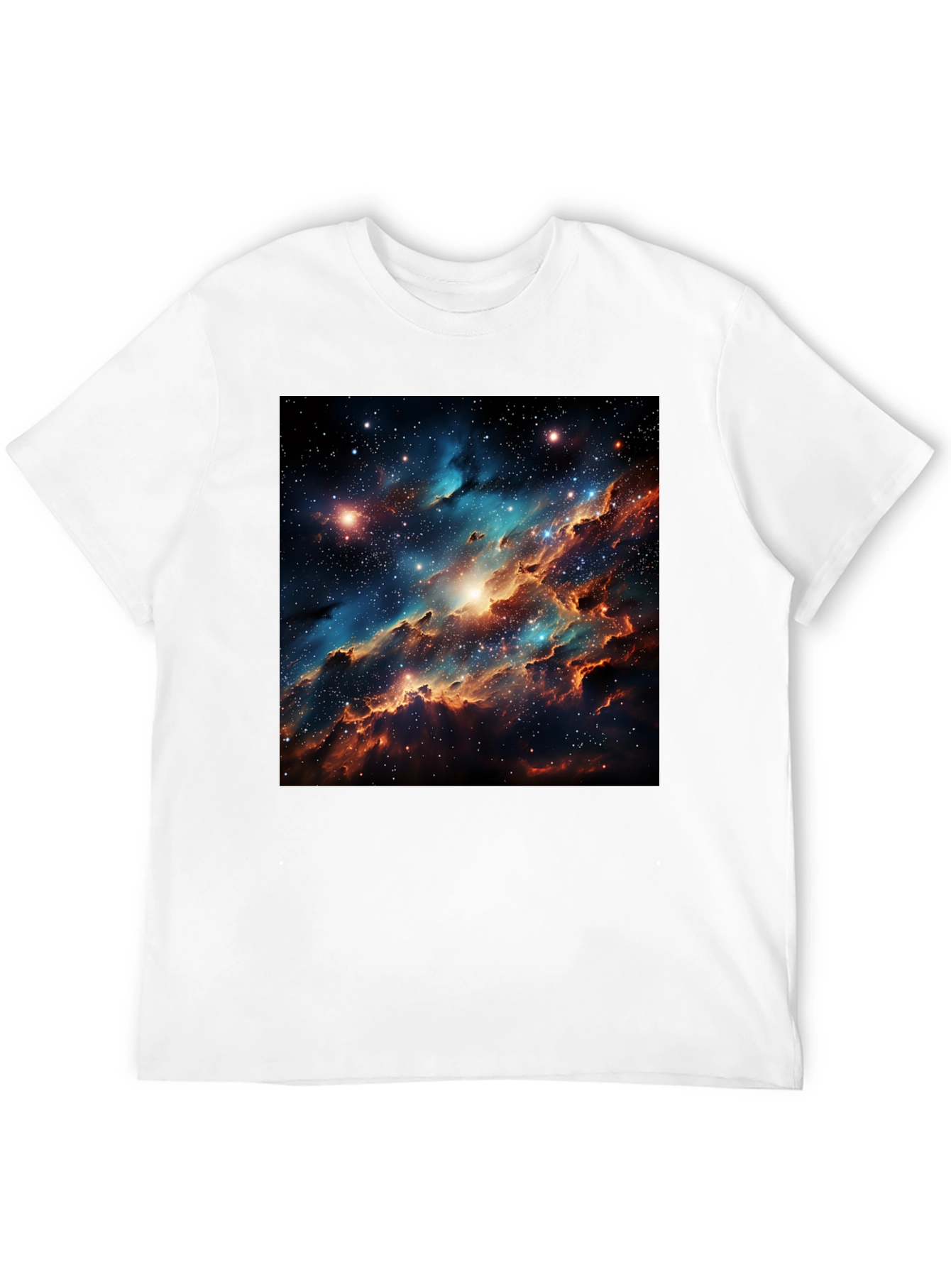 Nebula Galaxy Print Black T-Shirt