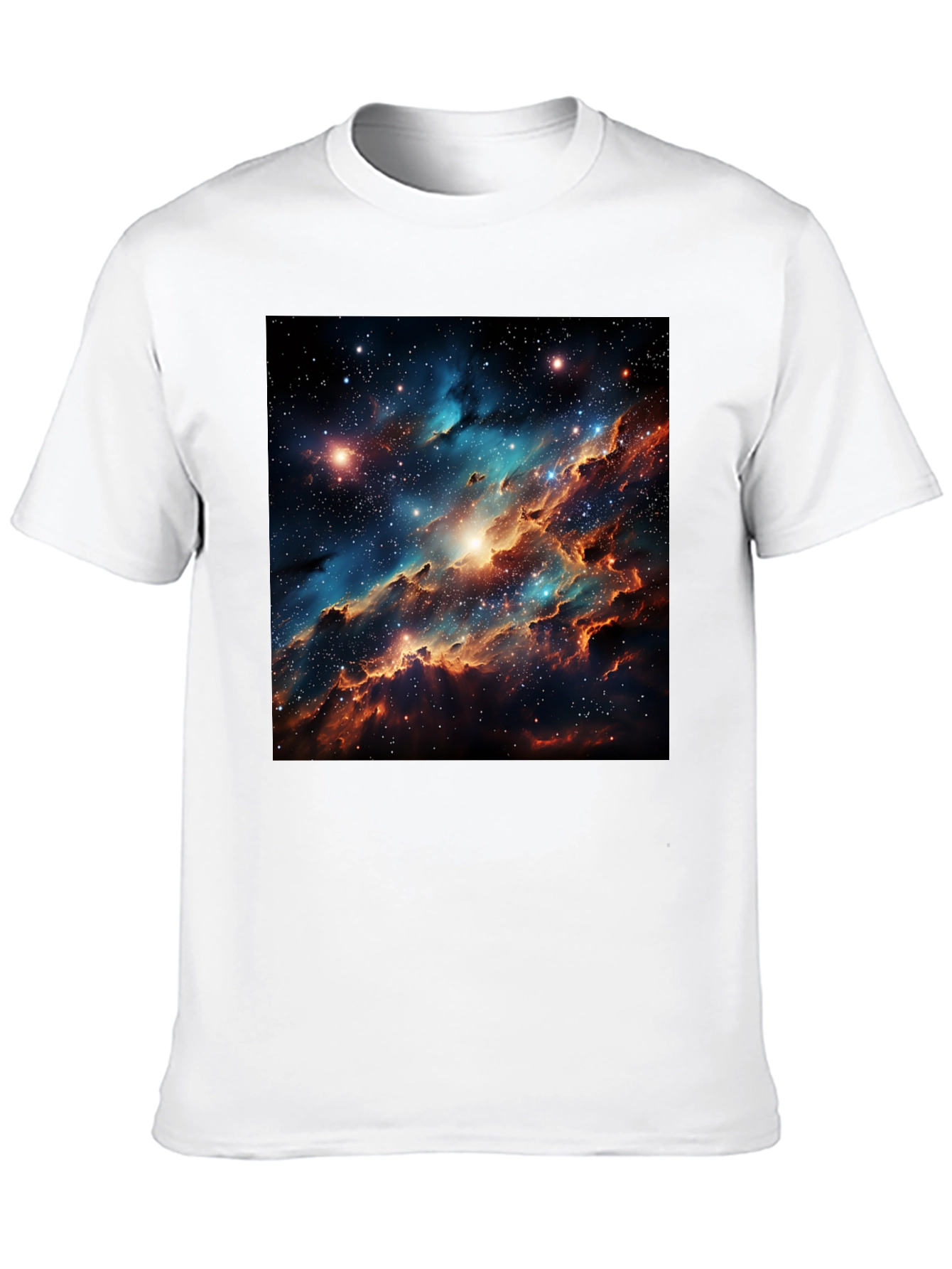 Nebula Galaxy Print Black T-Shirt