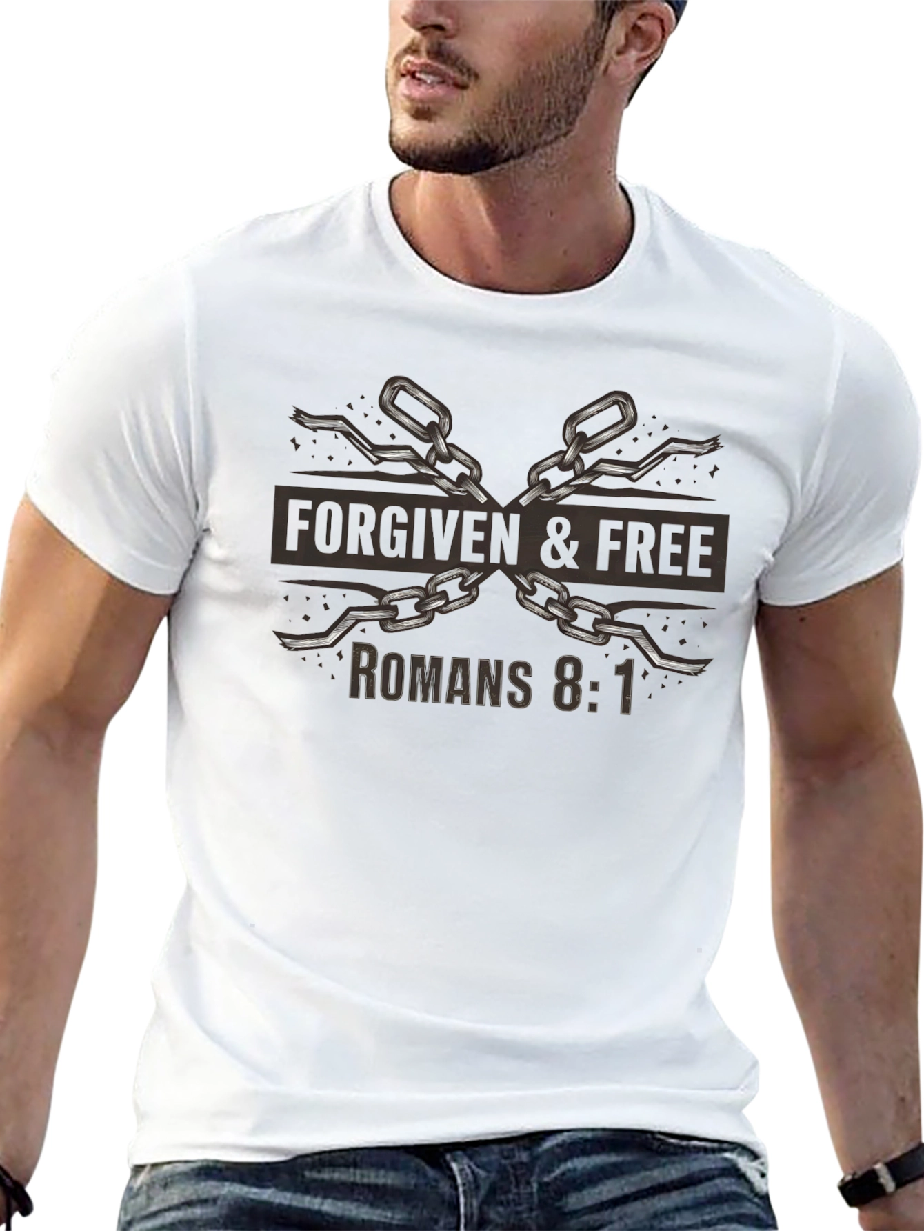 Forgiven & Free Christian T-Shirt - Romans 8:1