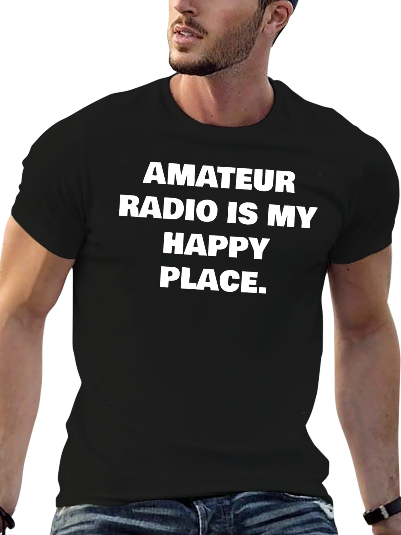 Amateur Radio Happy Place T-Shirt - Black
