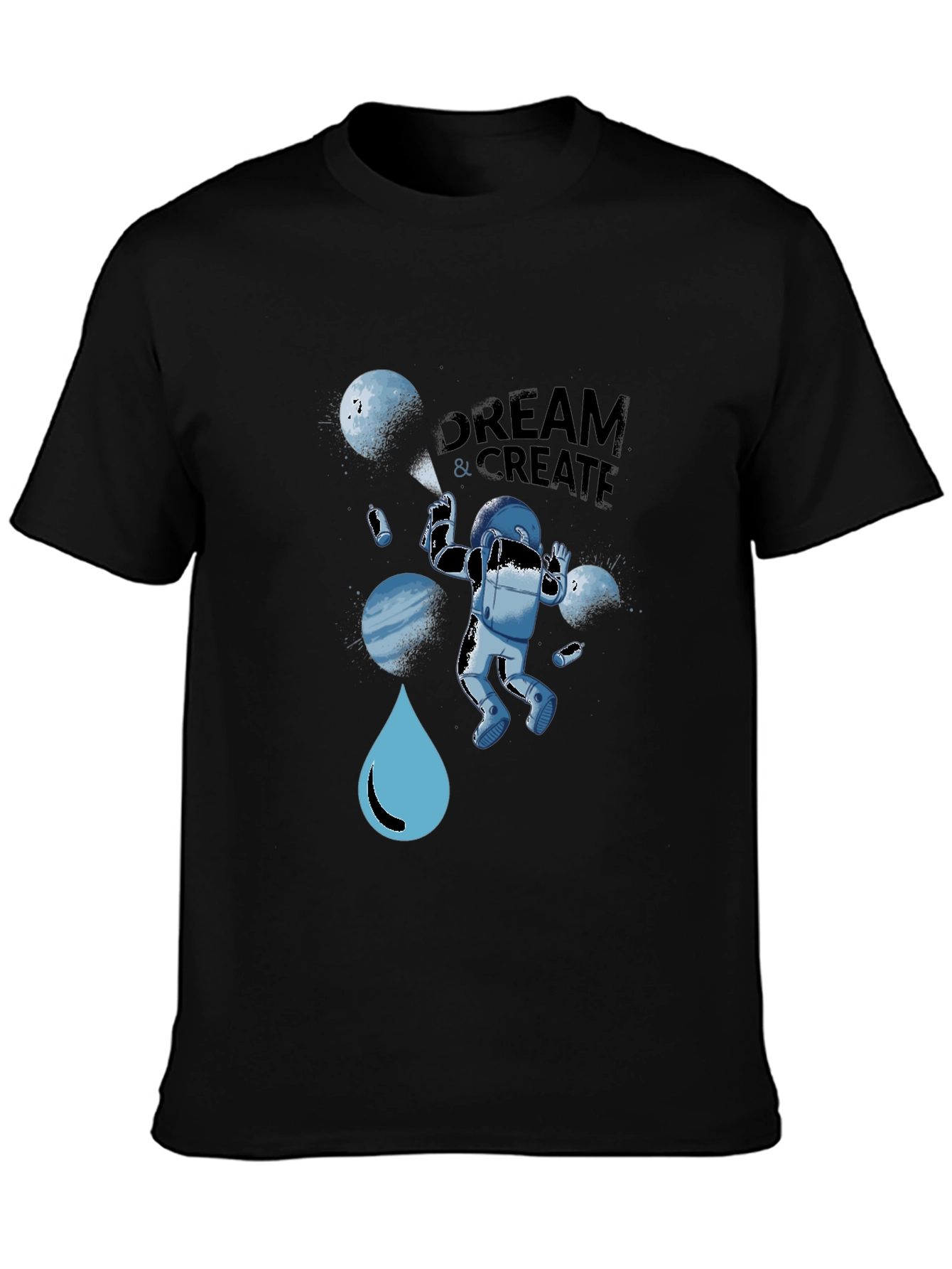 Dream & Create Astronaut Graphic Tee - Black