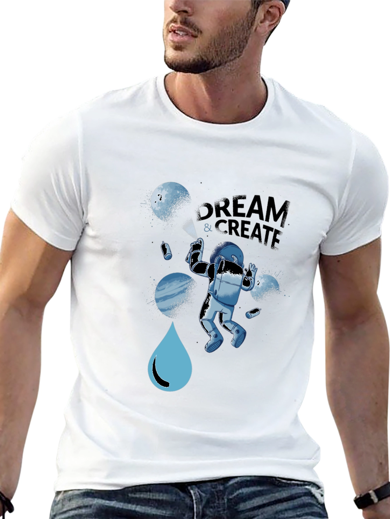 Dream & Create Astronaut Graphic Tee - Black