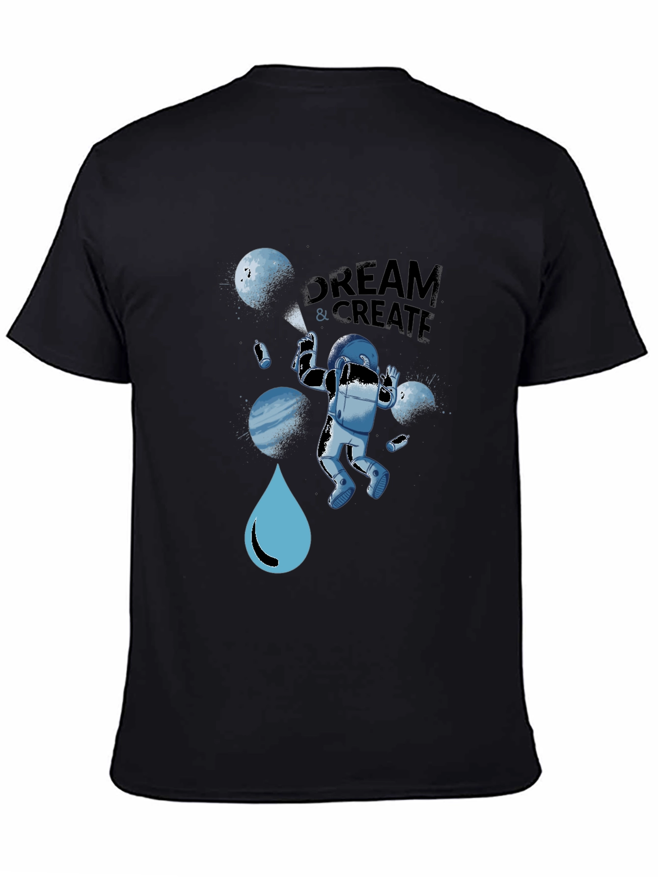 Dream & Create Astronaut Graphic Tee - Black