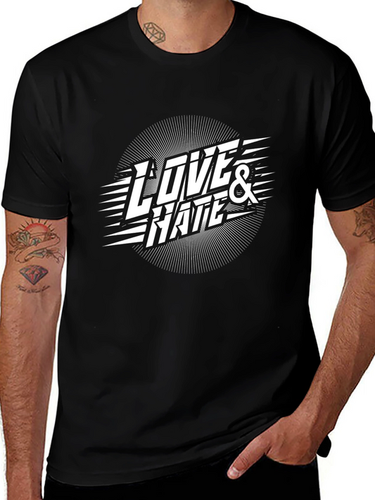 Love & Hate Graphic T-Shirt - Stylish Crew Neck Tee