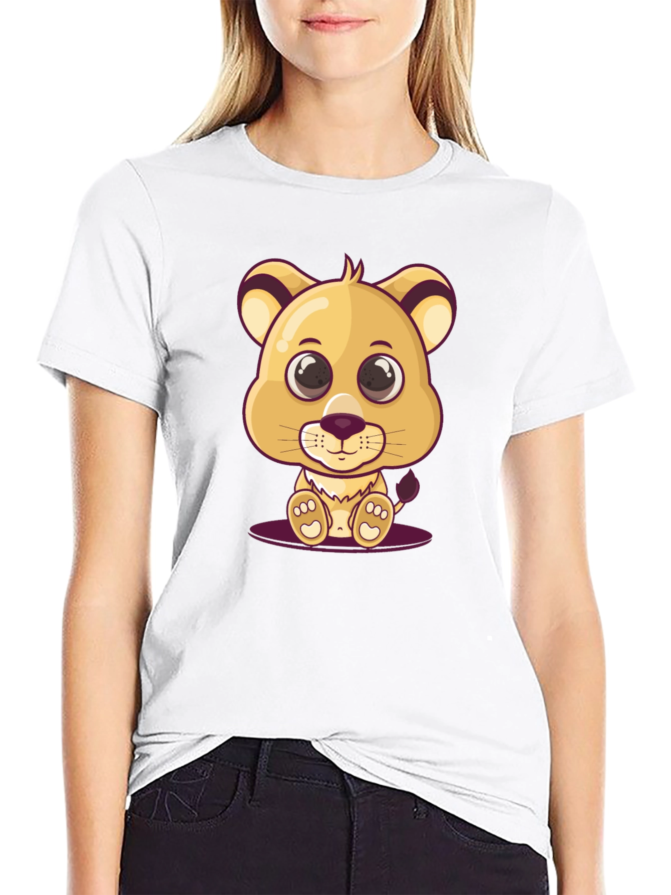 Cute Lion Cub Graphic T-Shirt