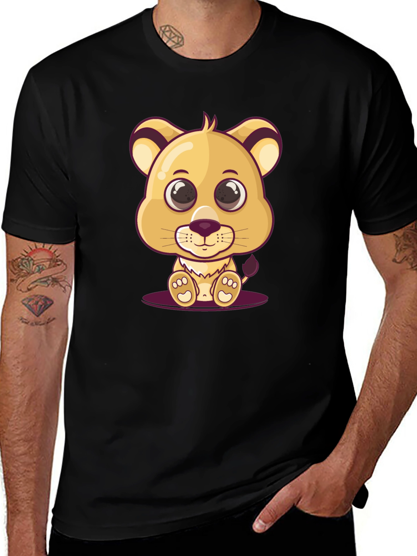 Cute Lion Cub Graphic T-Shirt