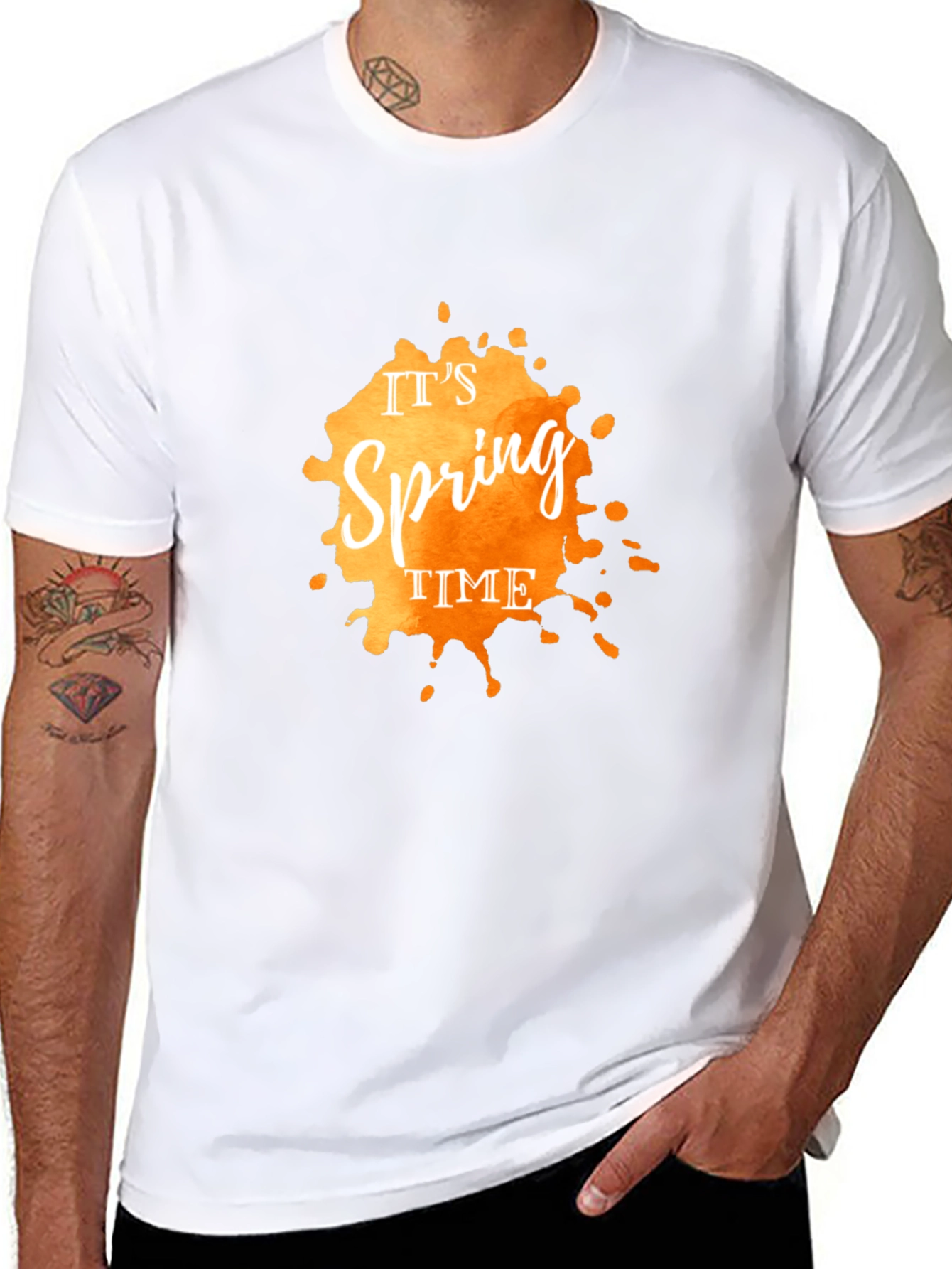 Spring Time Graphic Tee - Stylish Mens Black T-Shirt