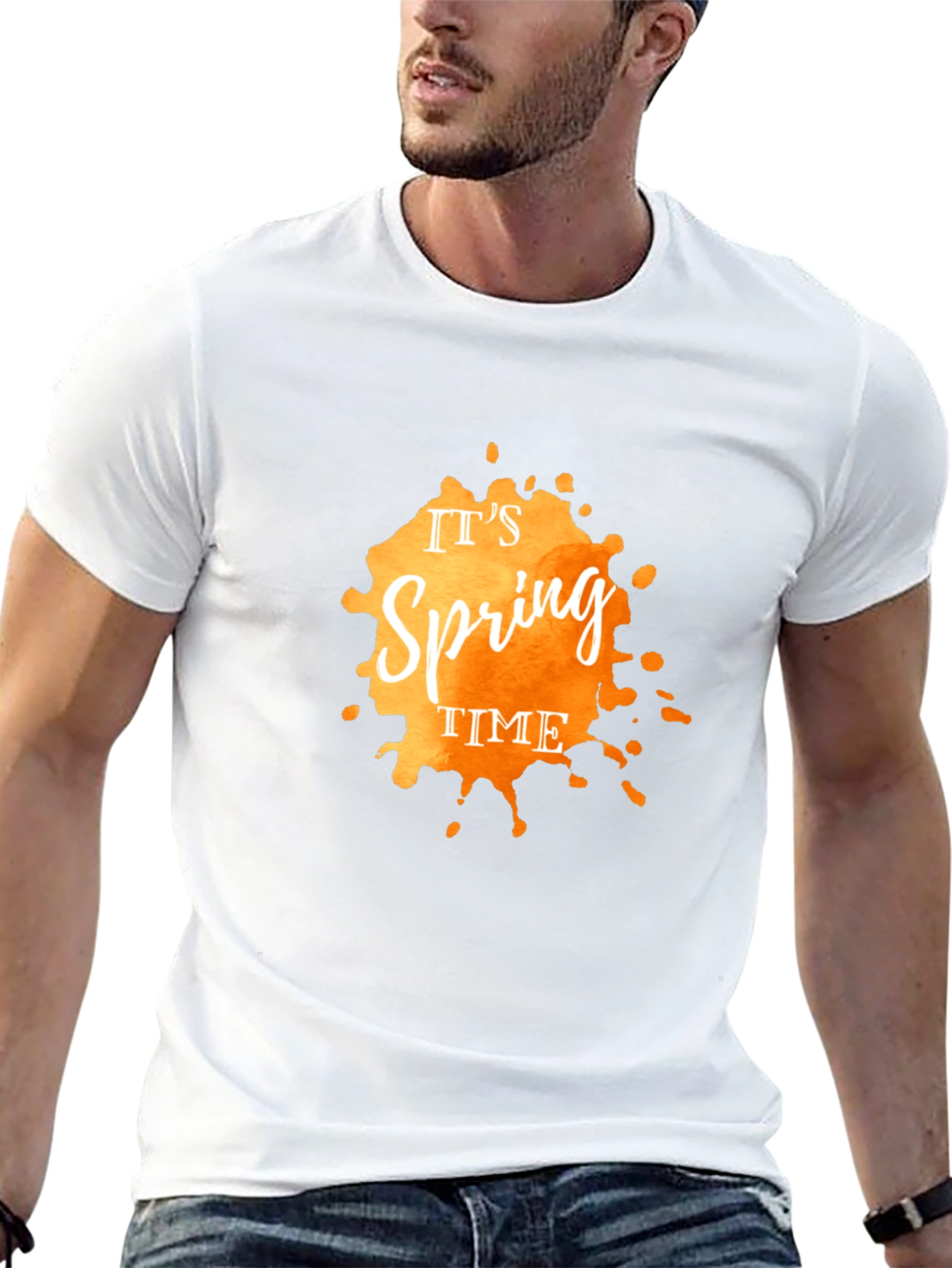 Spring Time Graphic Tee - Stylish Mens Black T-Shirt