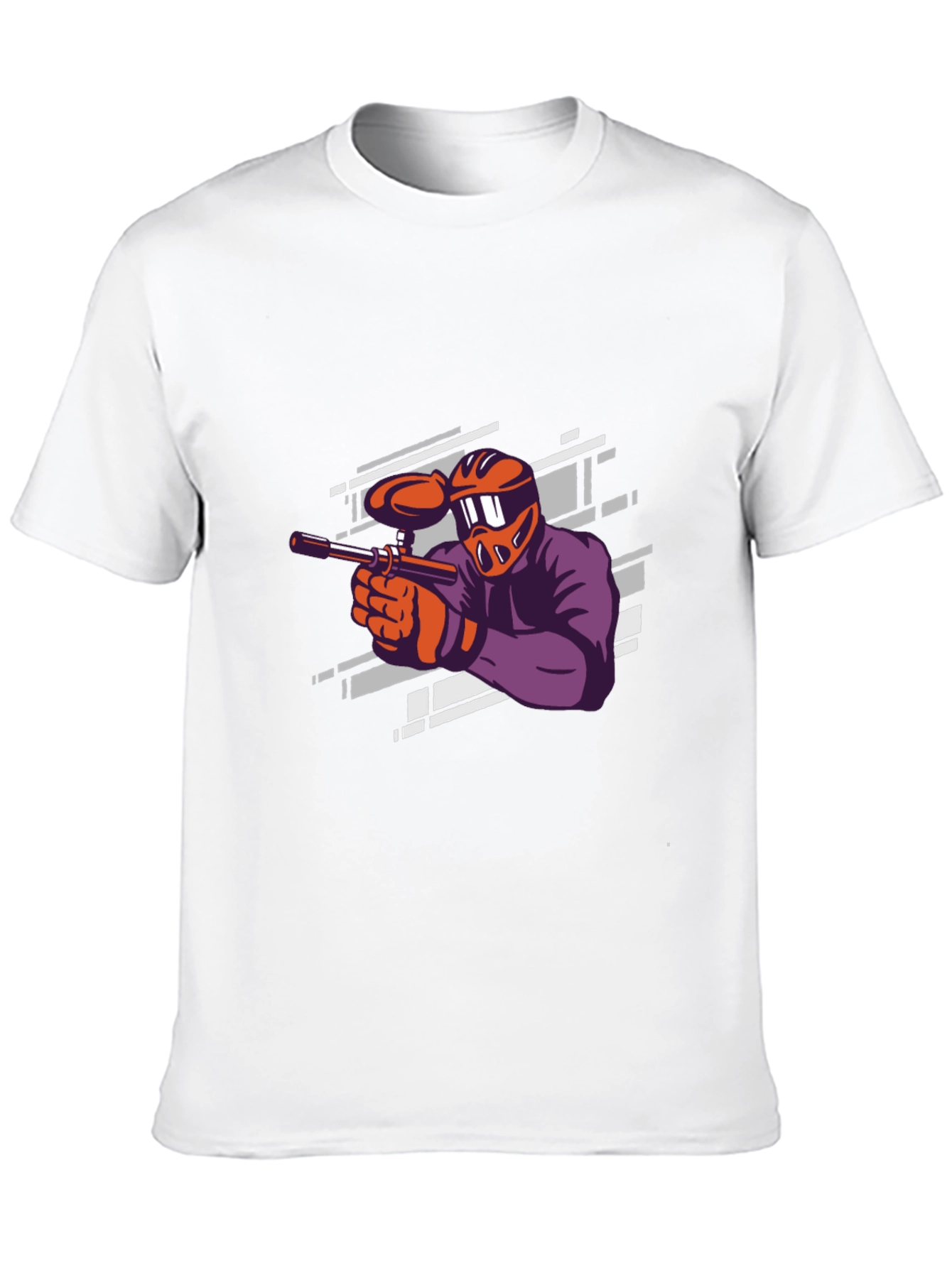 Paintball Player Graphic Tee - Black Cotton T-Shirt