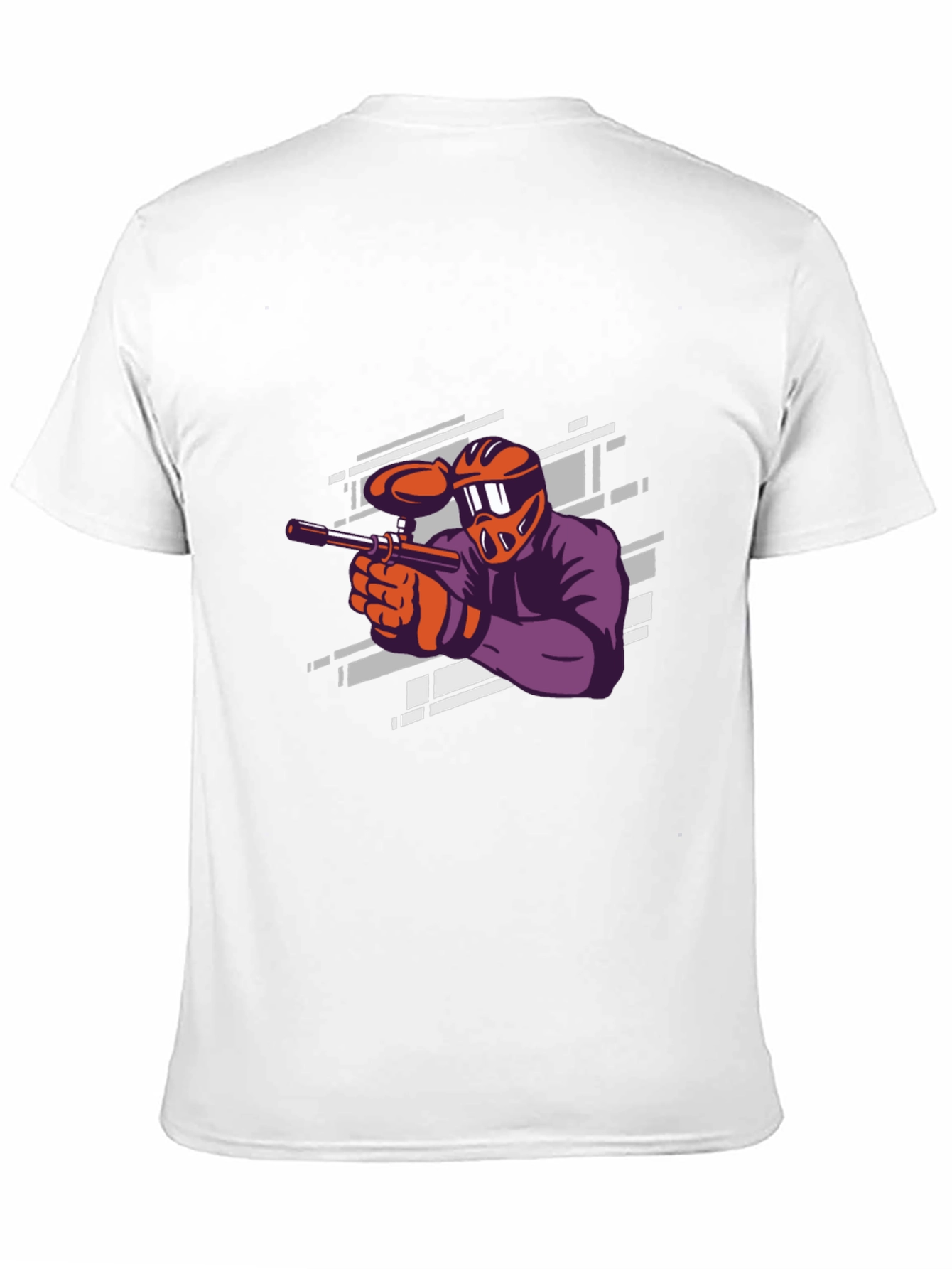 Paintball Player Graphic Tee - Black Cotton T-Shirt