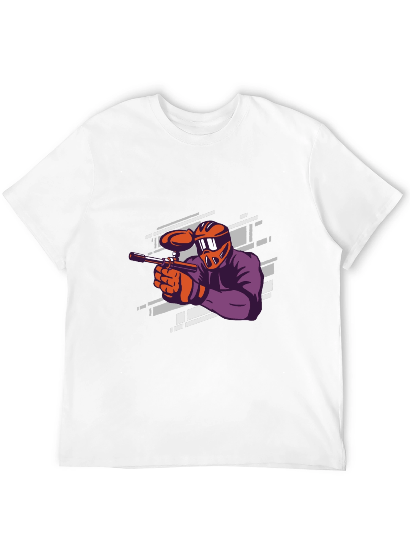 Paintball Player Graphic Tee - Black Cotton T-Shirt
