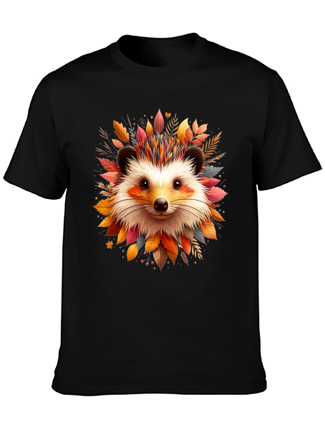 Hedgehog Autumn Leaves T-Shirt