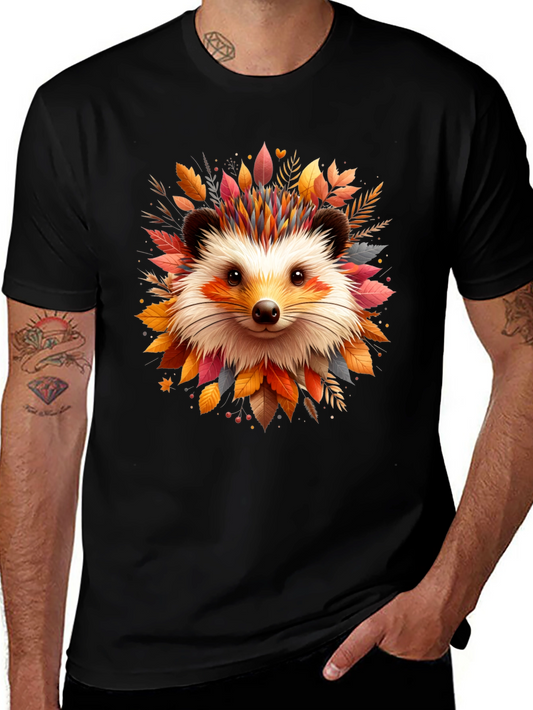 Hedgehog Autumn Leaves T-Shirt