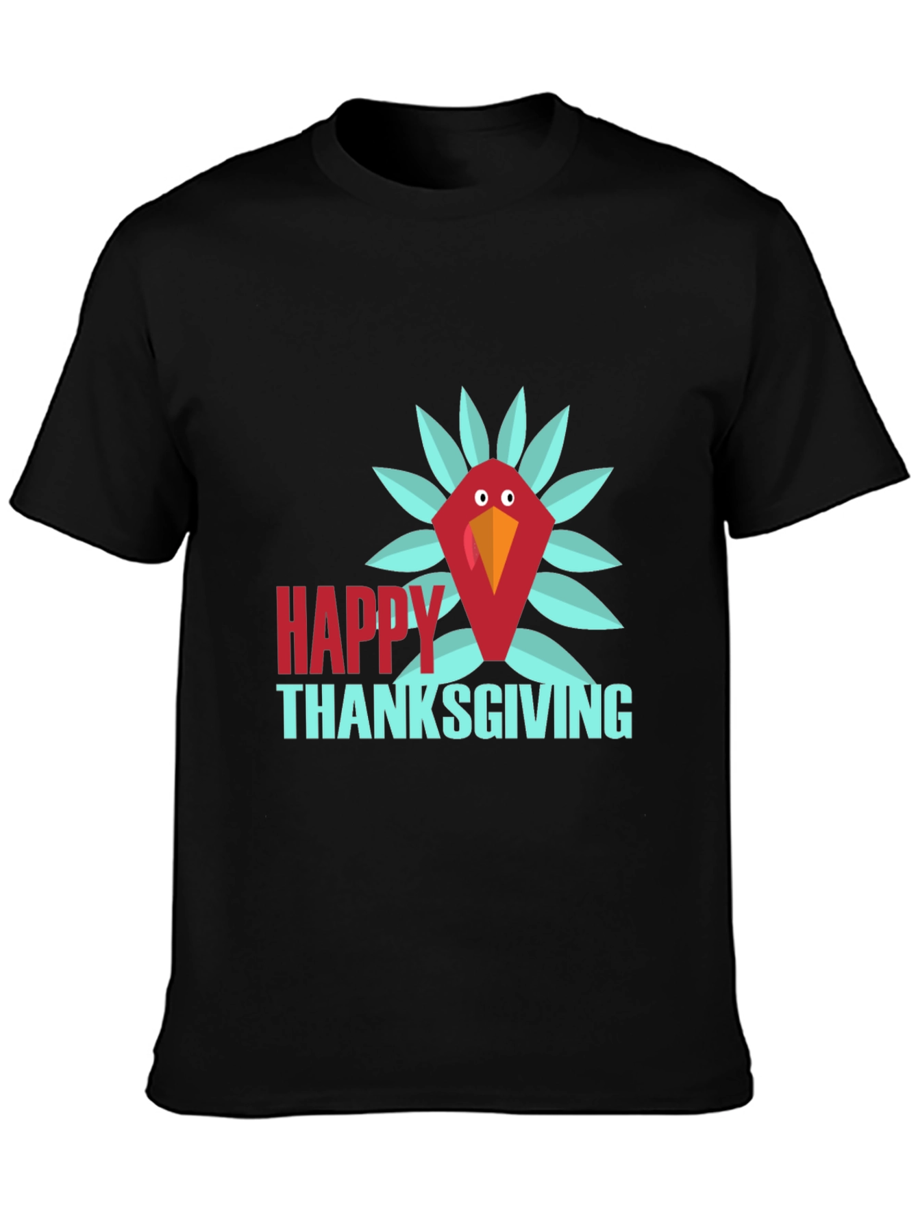 Happy Thanksgiving Turkey T-Shirt - Black