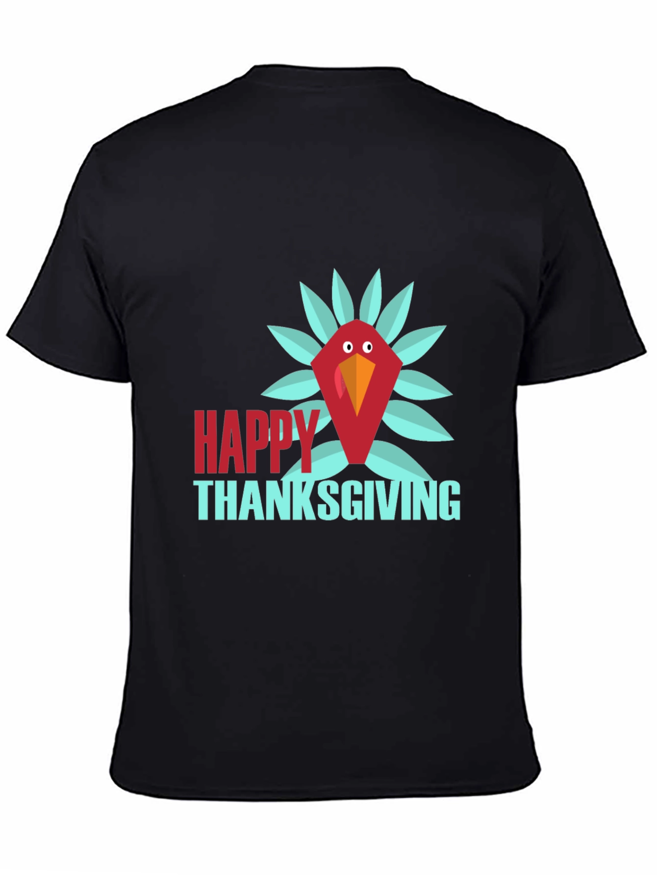 Happy Thanksgiving Turkey T-Shirt - Black