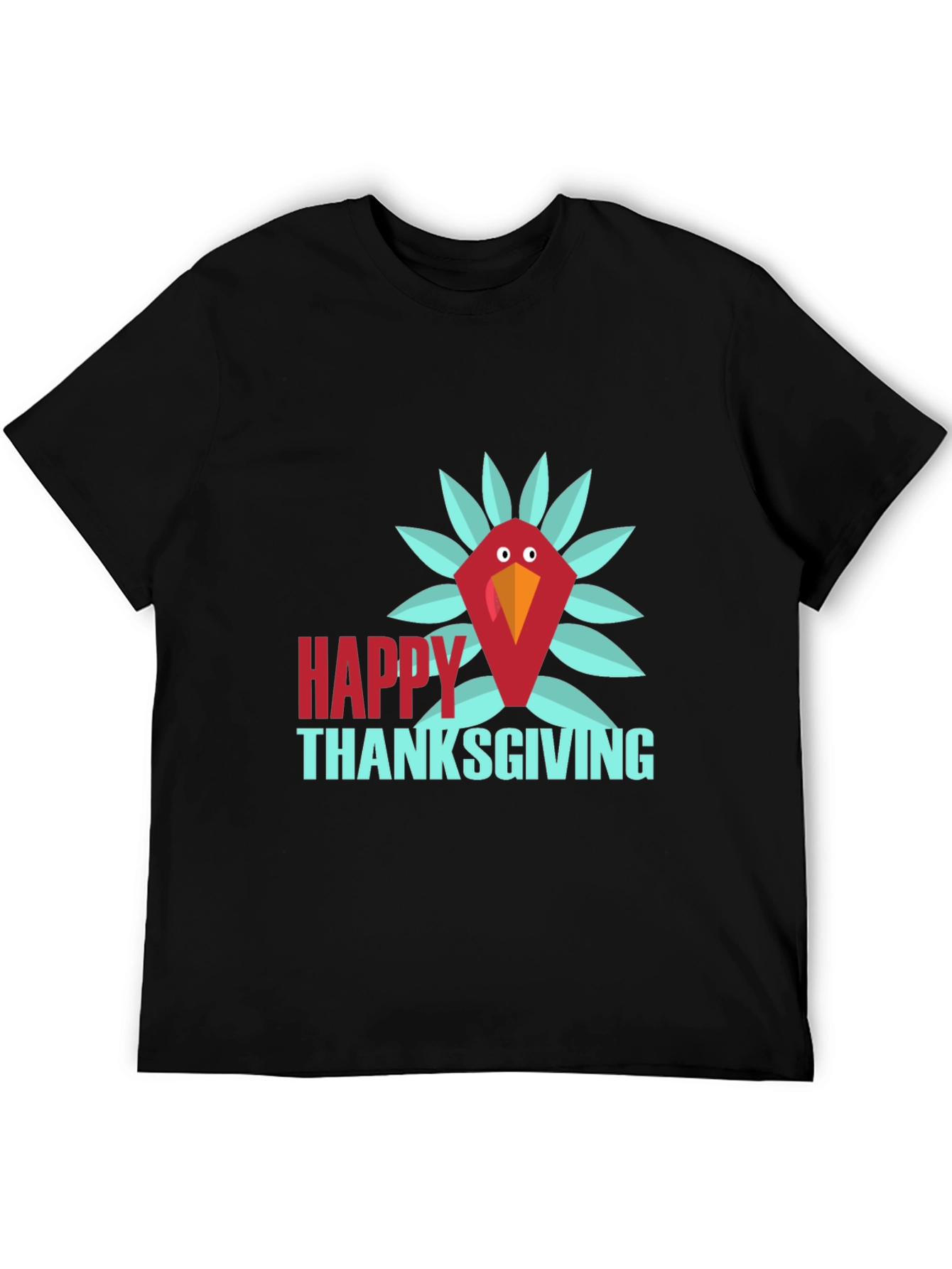 Happy Thanksgiving Turkey T-Shirt - Black