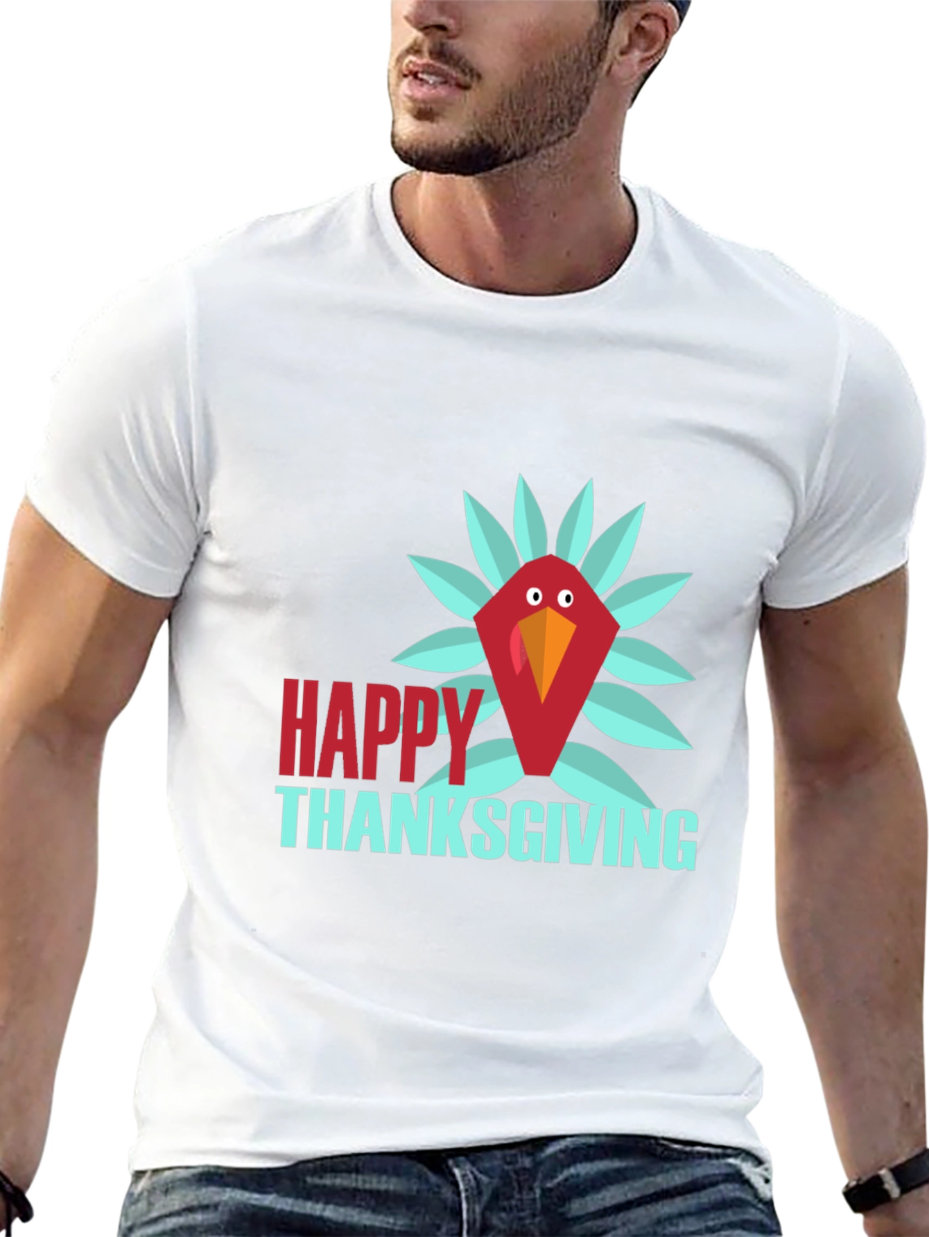 Happy Thanksgiving Turkey T-Shirt - Black